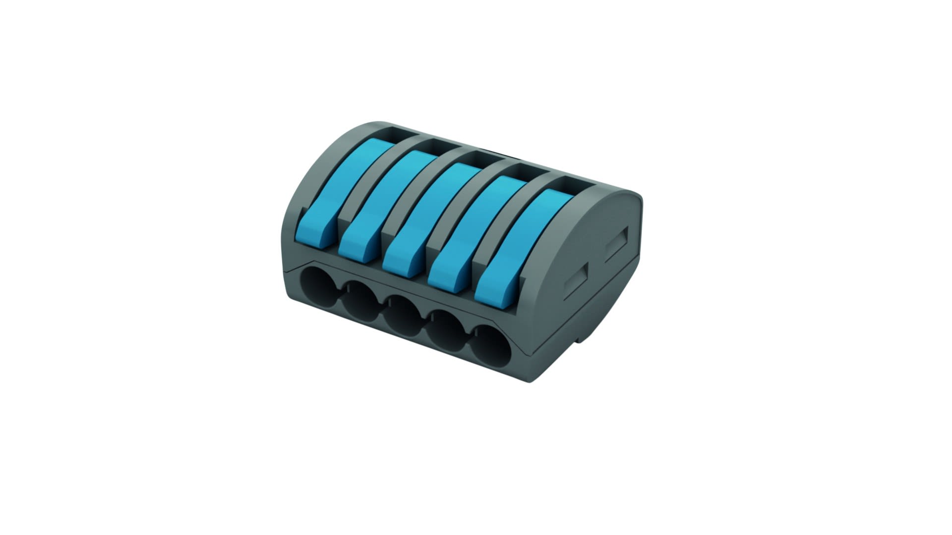 AGI Robur - Connecteur rapide à levier, 32 A, 5 bornes, 0,2 - 4 mm². 5 pièces