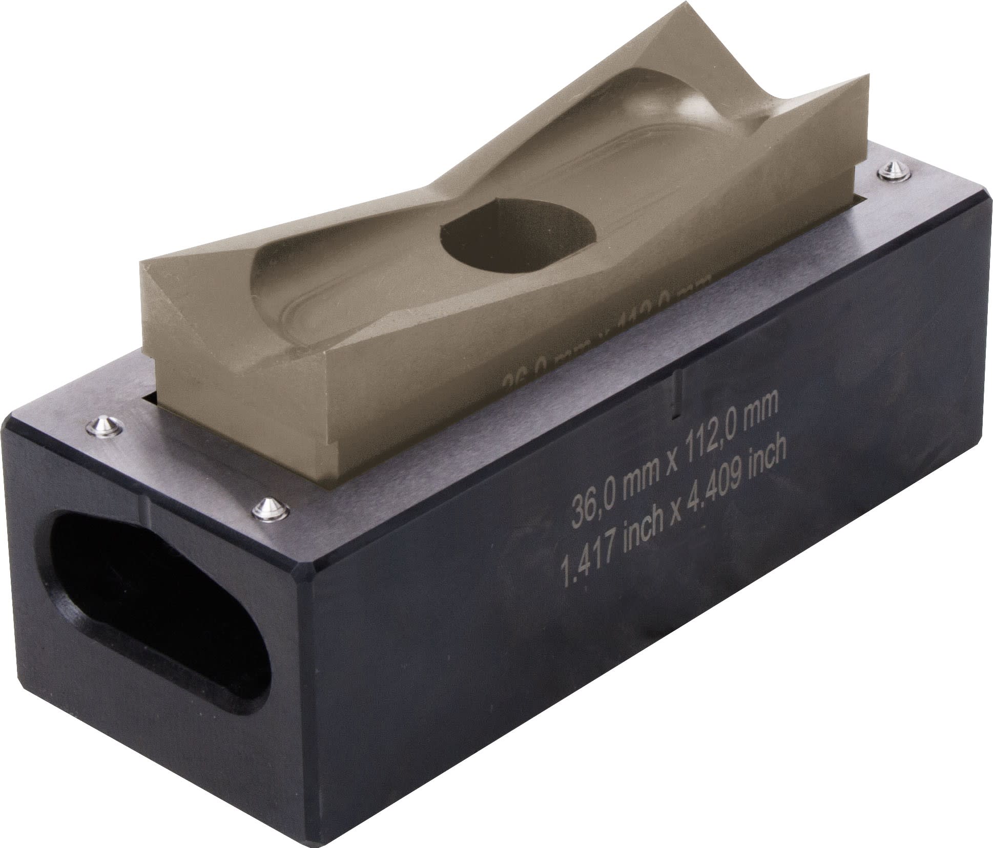 AGI Robur - Emporte-pièce rectangle, hydr. Connecteurs lourds. Pour inox, 36,0X91,0 mm