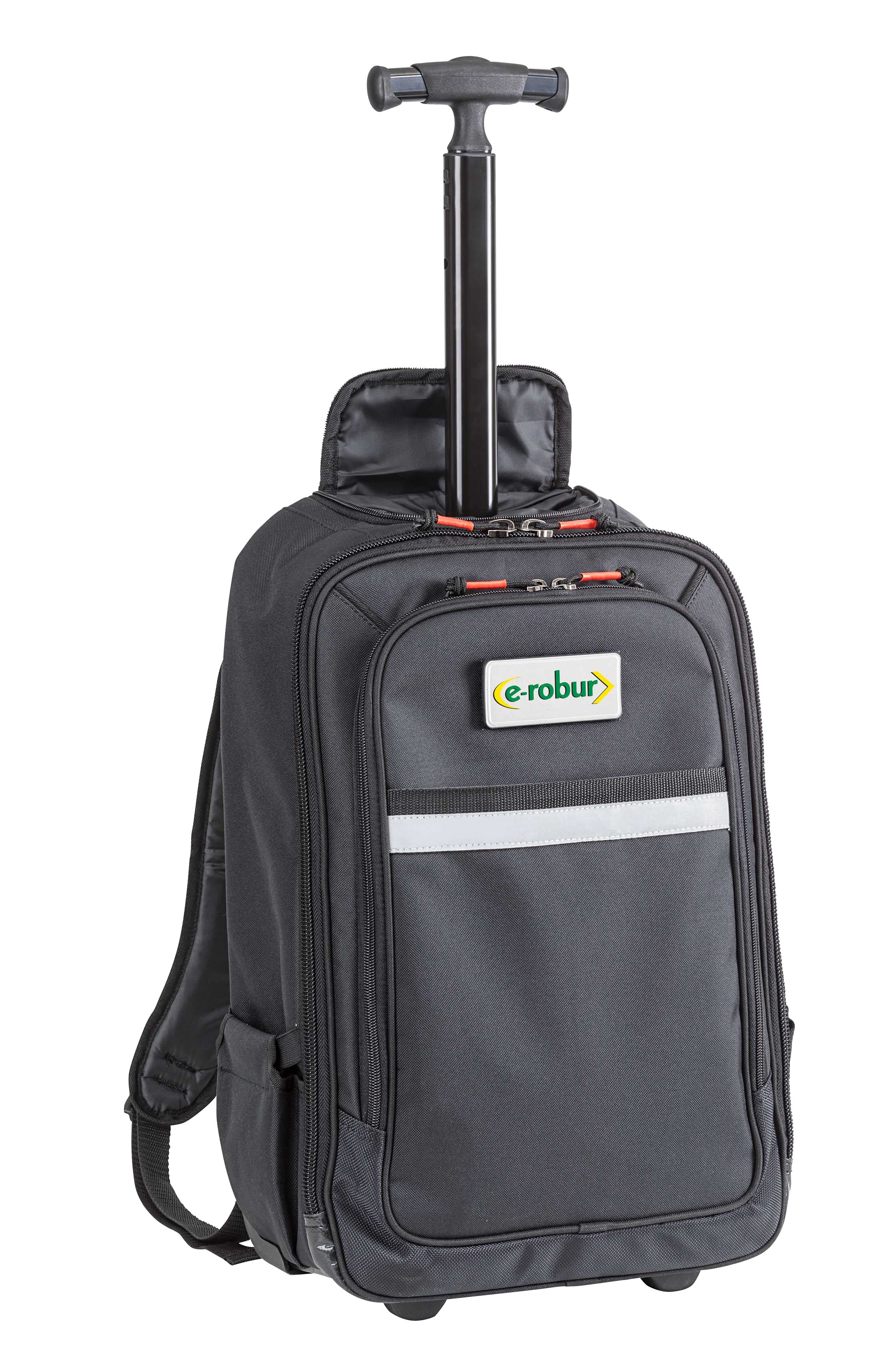 AGI Robur - Sac à dos à roulettes 15 pouces en toile résistante, 440x360x200 mm.