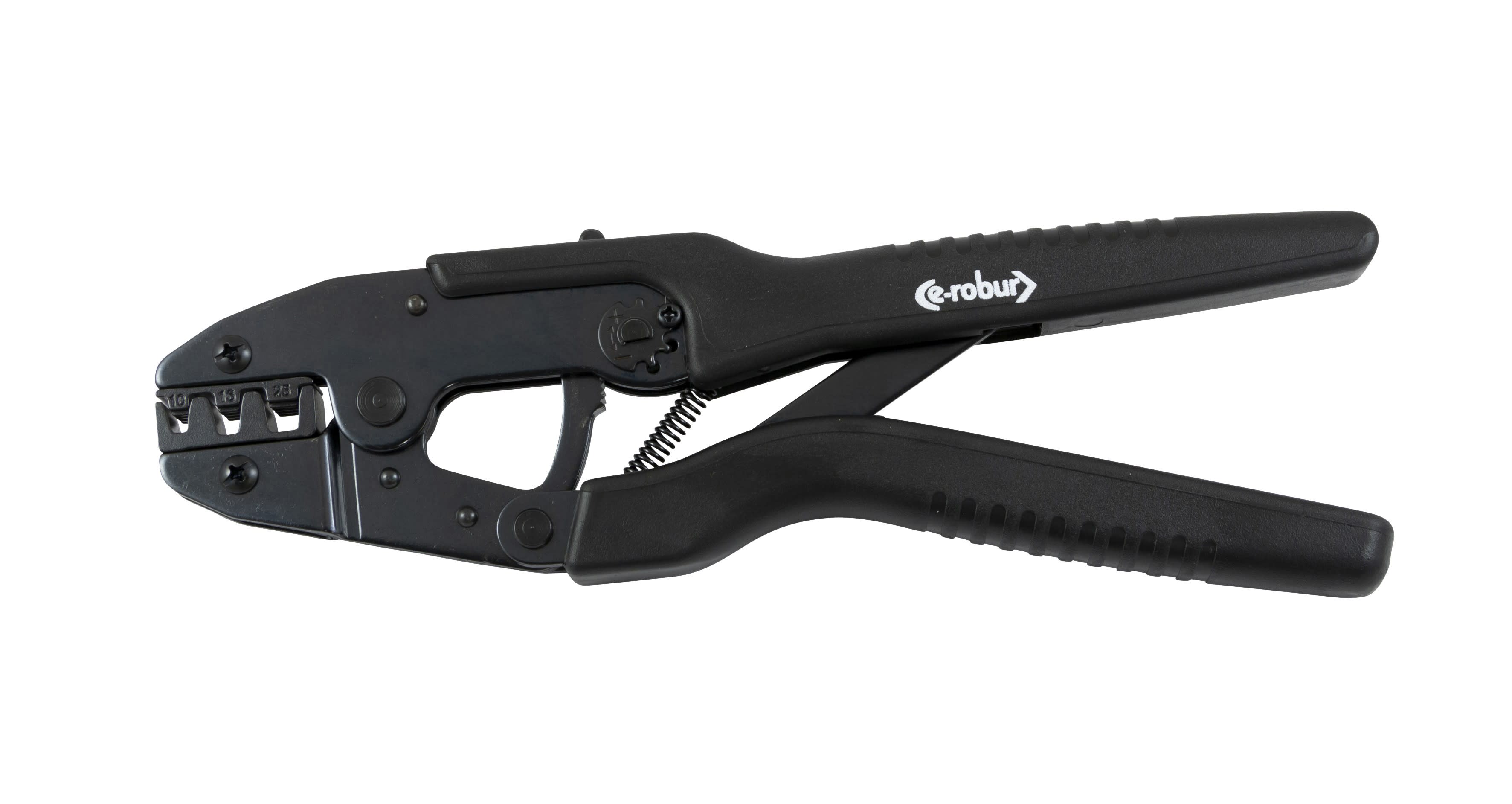 AGI Robur - Pince à sertir à cliquet pour embouts de câblage, capacité 10-16-25 mm²
