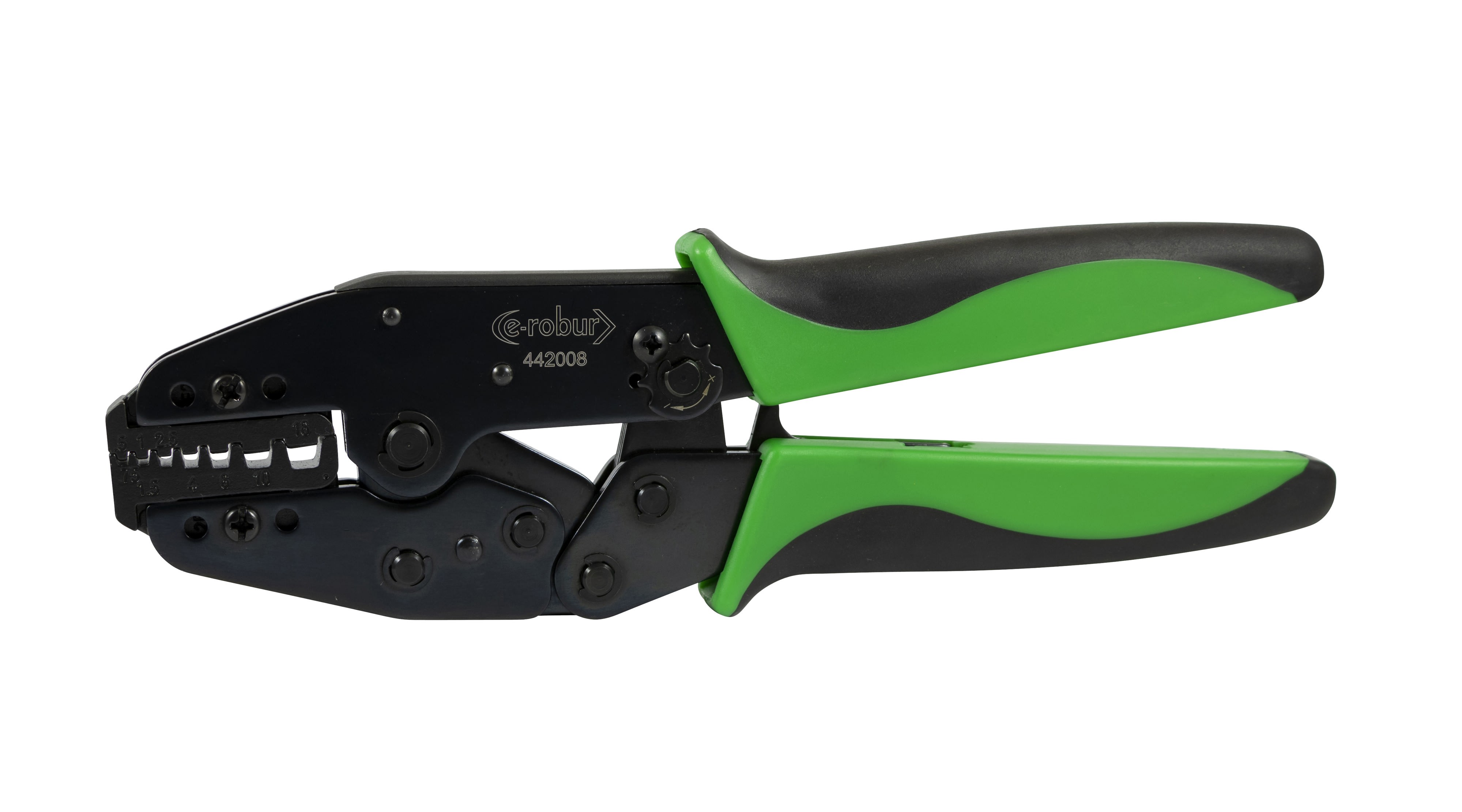 AGI Robur - Pince à sertir à cliquet pour embouts de câblage, capacité 0,5 à 16 mm2