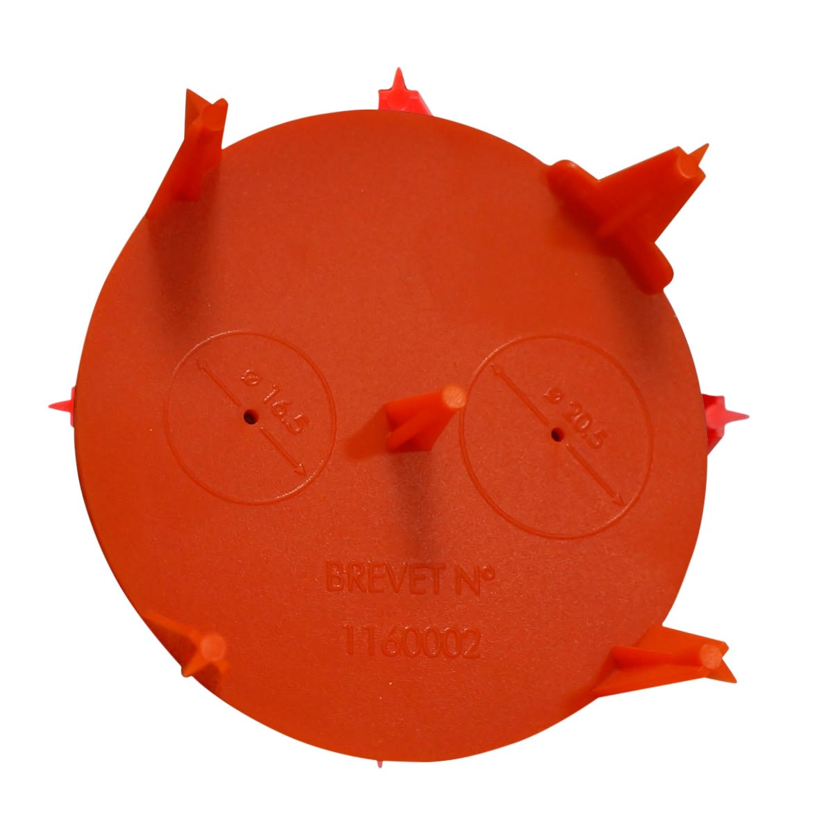 AGI Robur - Plaquette de rebouchage des trous dans les parois creuses dia. 67-70mm. 20 p.