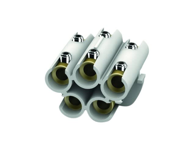 AGI Robur - Connecteur aluminium etame isole cylindrique, 5 poles, 1,5 - 6 mm2