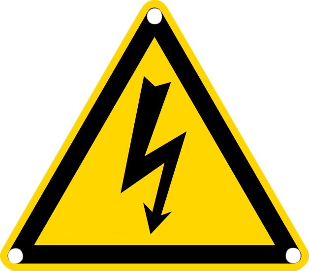 AGI Robur - Boite de 30 étiquettes adhésives PVC Danger électrique, triangle 50mm