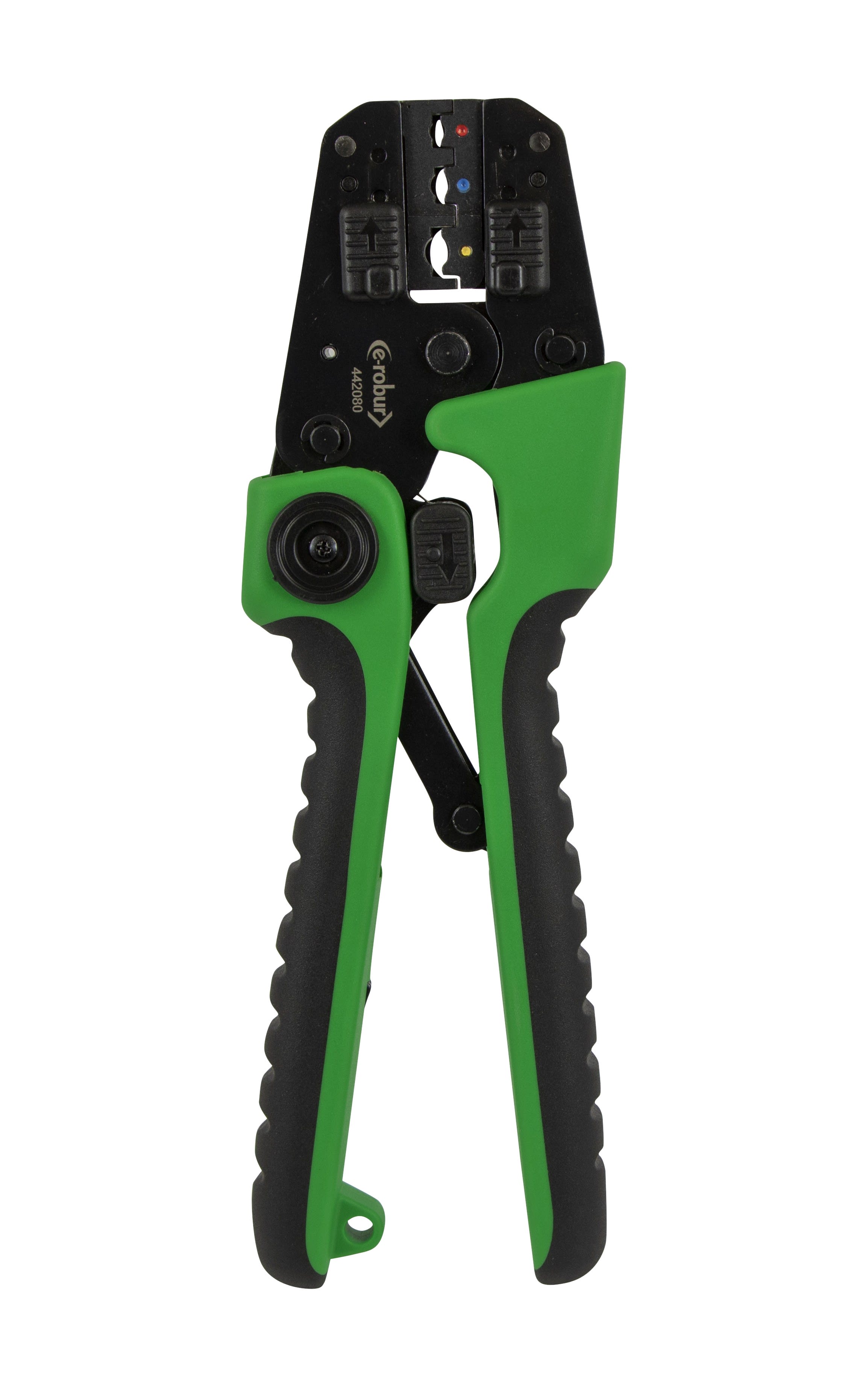 AGI Robur - Pince à sertir à matrices interchangeables en coffret avec 4 matrices.