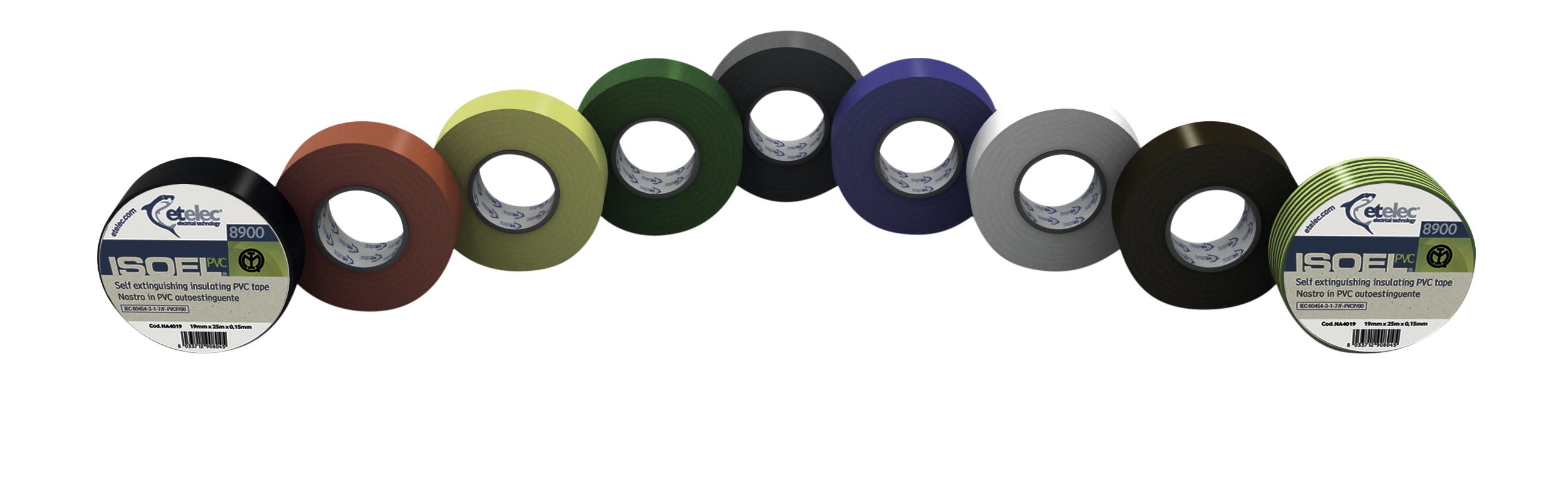 AGI Robur - Ruban adhésif isolant PVC, Ep. 0,15 mm, 15 mm x 10 m, vert x10 pces