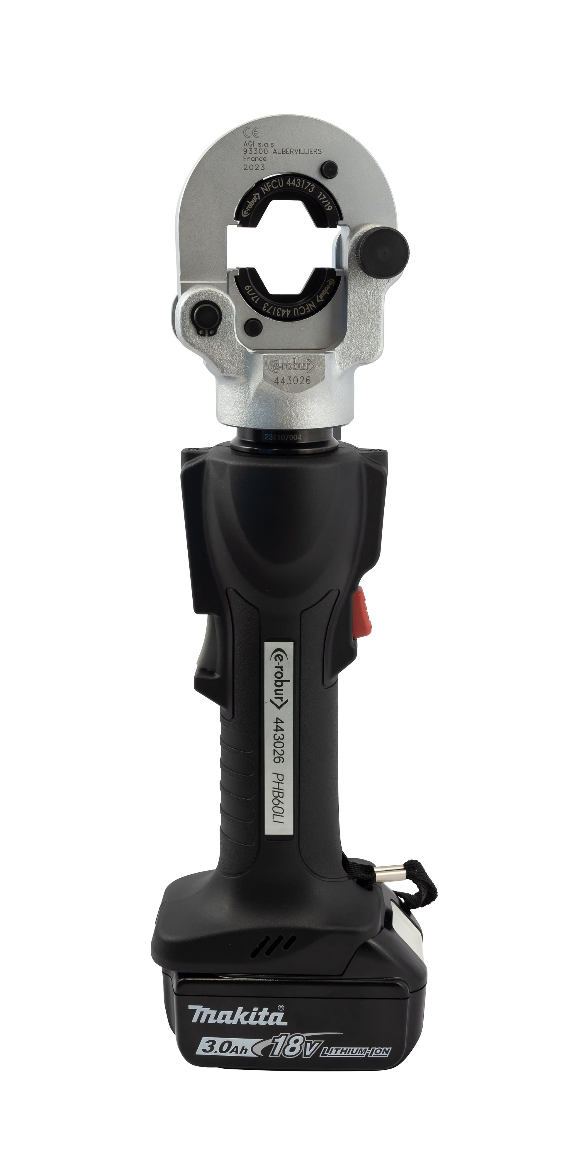 AGI Robur - Presse hydraulique sur batterie à deux étages force 60 Kn, capacité 300 mm².