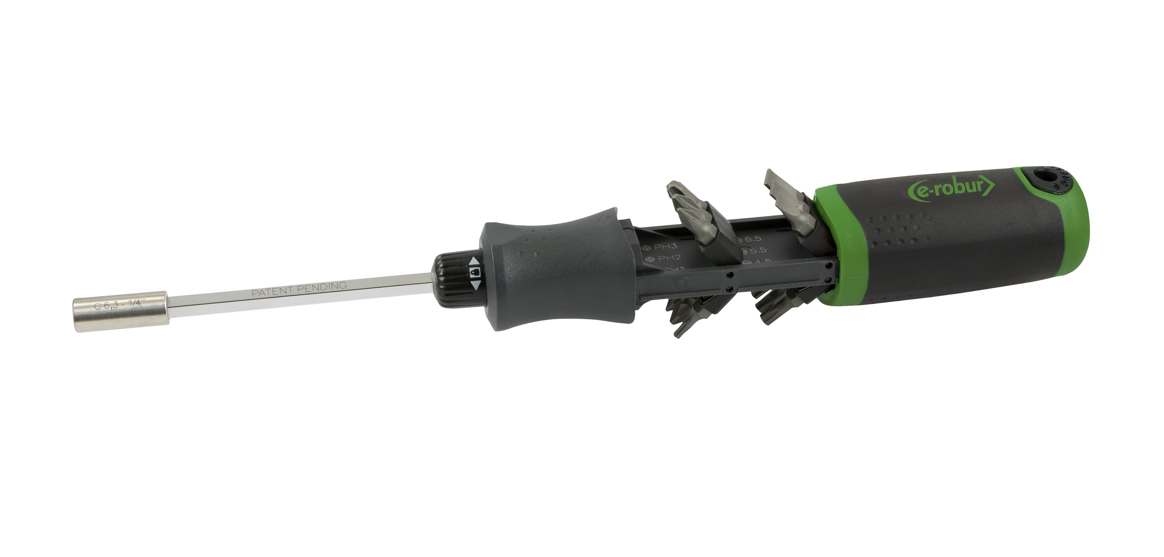 AGI Robur - Kit tournevis porte embouts à cliquet. 12 embouts, PH, PZ, Tx, plat.