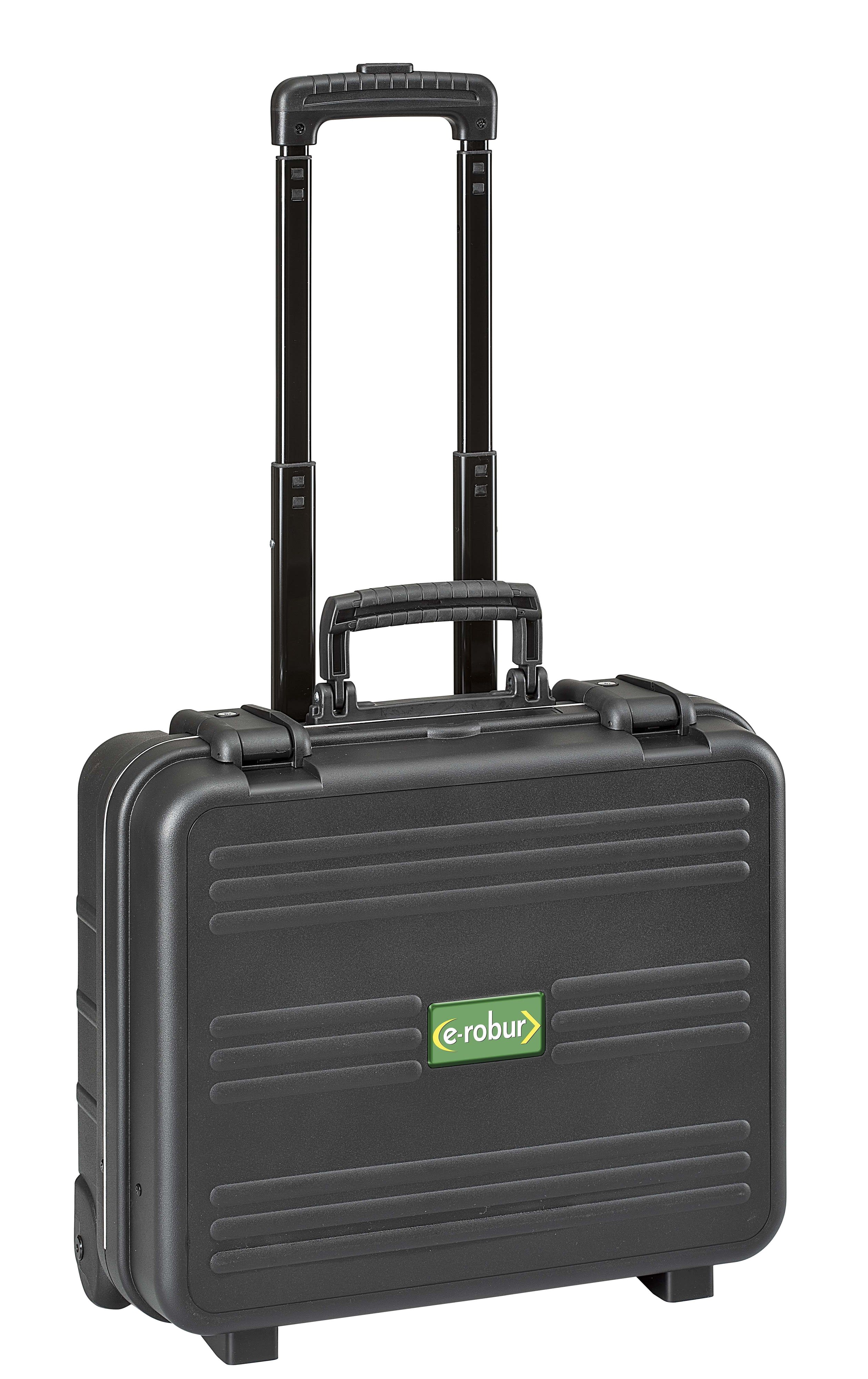 AGI Robur - Valise à roulettes, 2 plateaux à poches, avec serrure, poignée ergonomique.