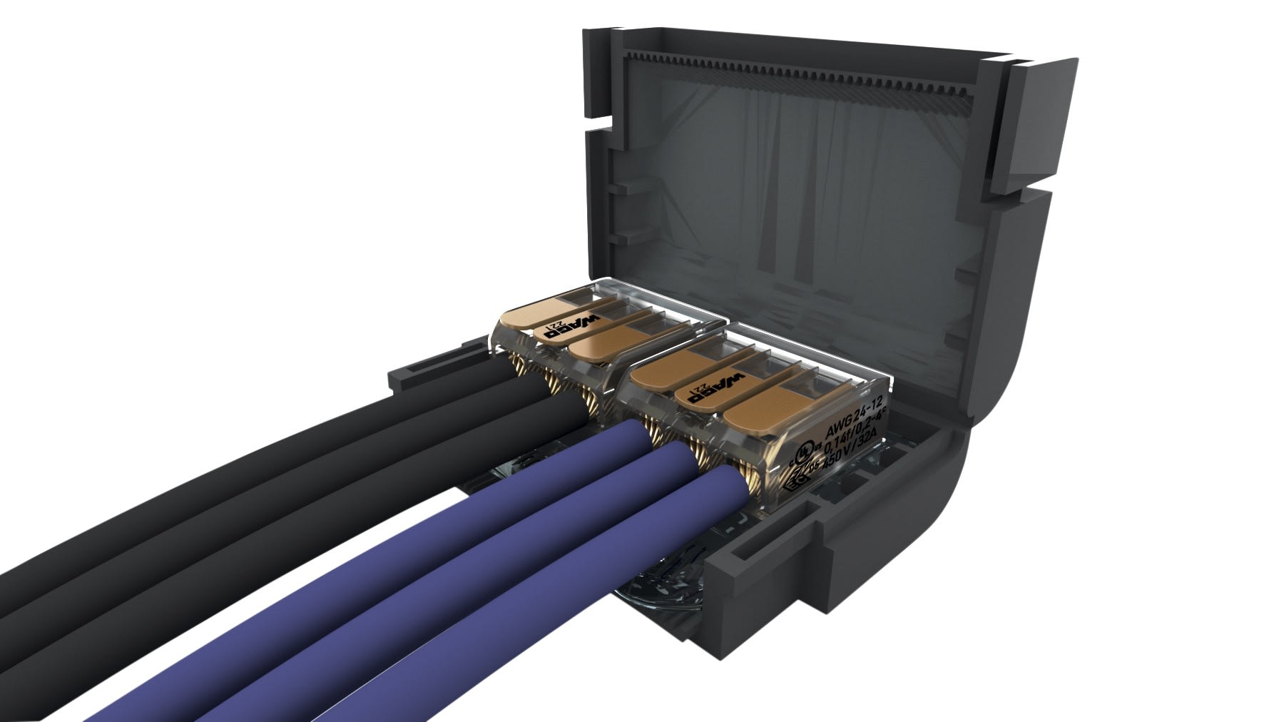 AGI Robur - 1 Mini boite de jonction 0,6kV, 32A IPX8, avec gel isolant et borne rapides, 2x3