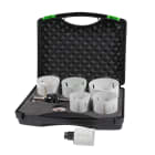 AGI Robur - Coffret de 6 scies trépan HSS bimétal 40-54-65-68-73-86 mm avec arbre moteur.