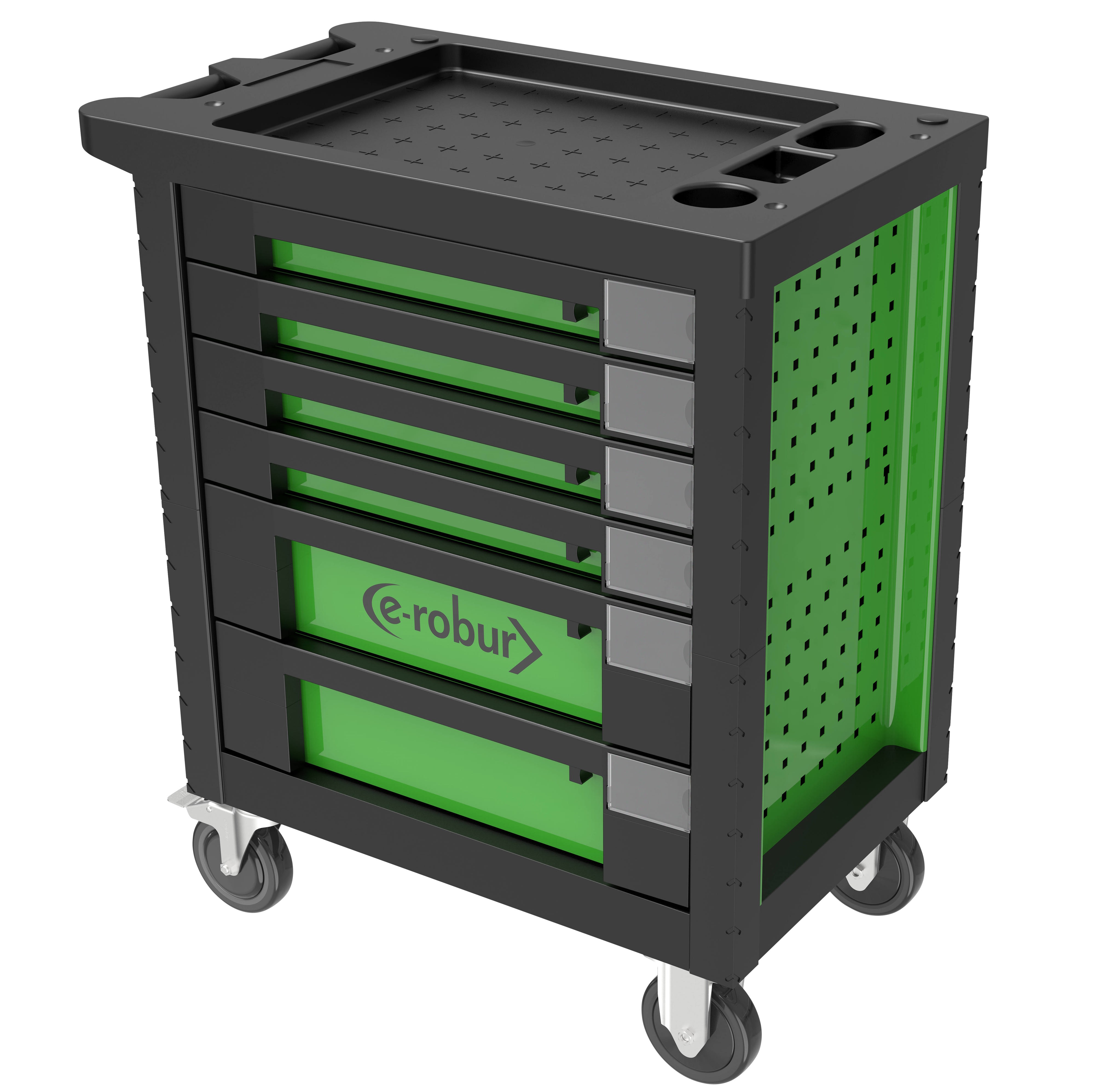 AGI Robur - Servante atelier acier 6 tiroirs sur roulettes 460x780x900 mm