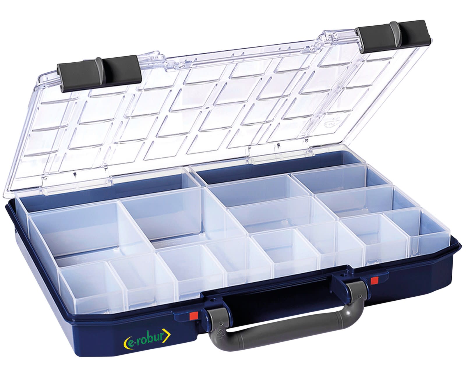 AGI Robur - Mallette de rangement hauteur 55 mm, 16 compartiments.