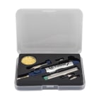 AGI Robur - Kit fer à souder à gaz, 30/70W, 4 pannes, support, éponge et coffret