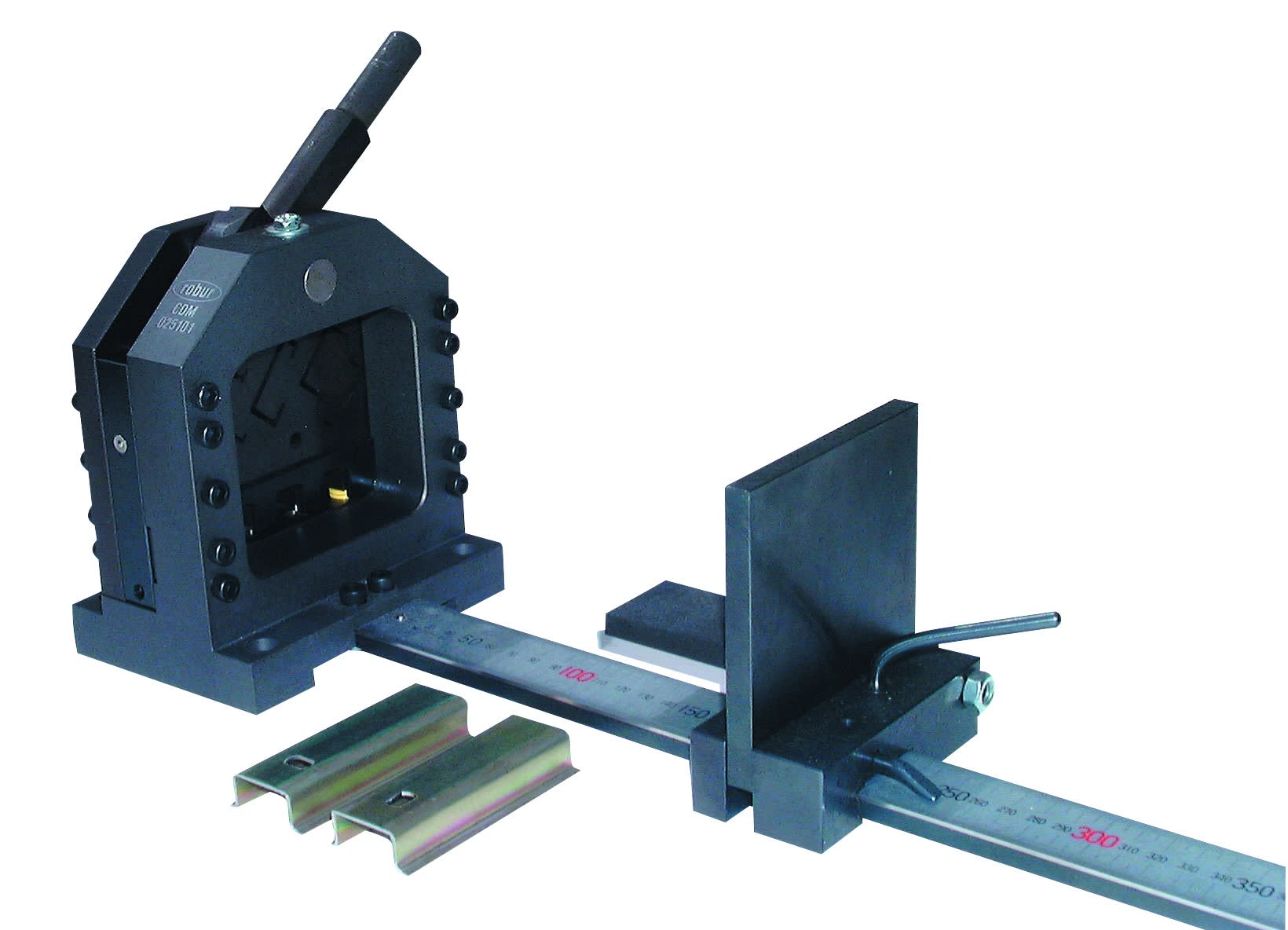 AGI Robur - Coupe-rail DIN manuel, 5 empreintes, perçage longitudinal et transversal