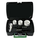 AGI Robur - Coffret de 6 scies trépans cobalt 16-20-25-32-40 mm avec arbres moteur.