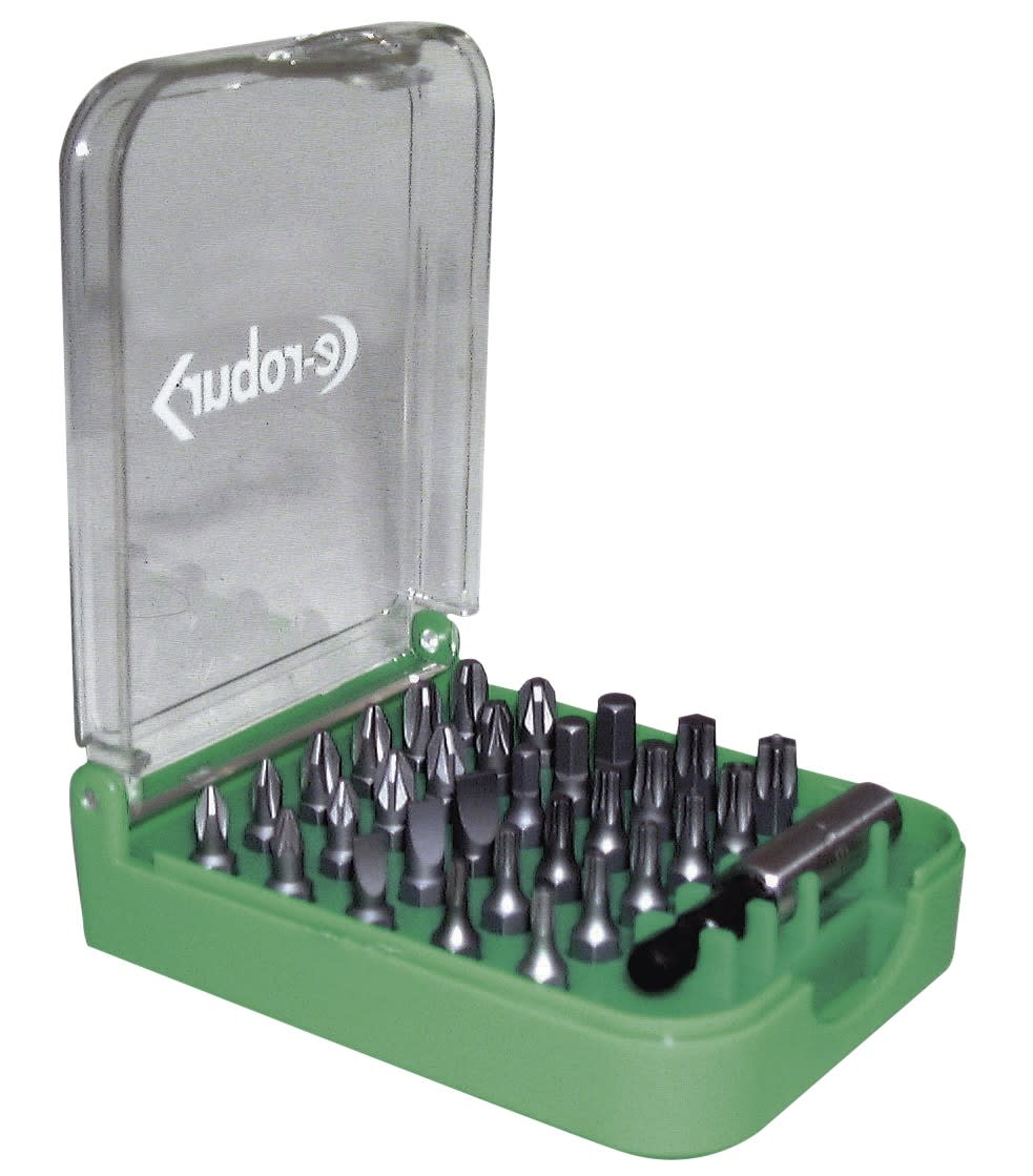 AGI Robur - Composition de 30 embouts de 25 mm assortis plats, PZ, PH, Hex, Torx, porte emb.