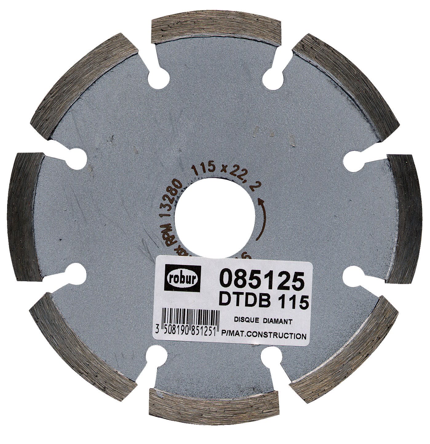 AGI Robur - Disque diamant tronçonner matériaux diam. 115mm