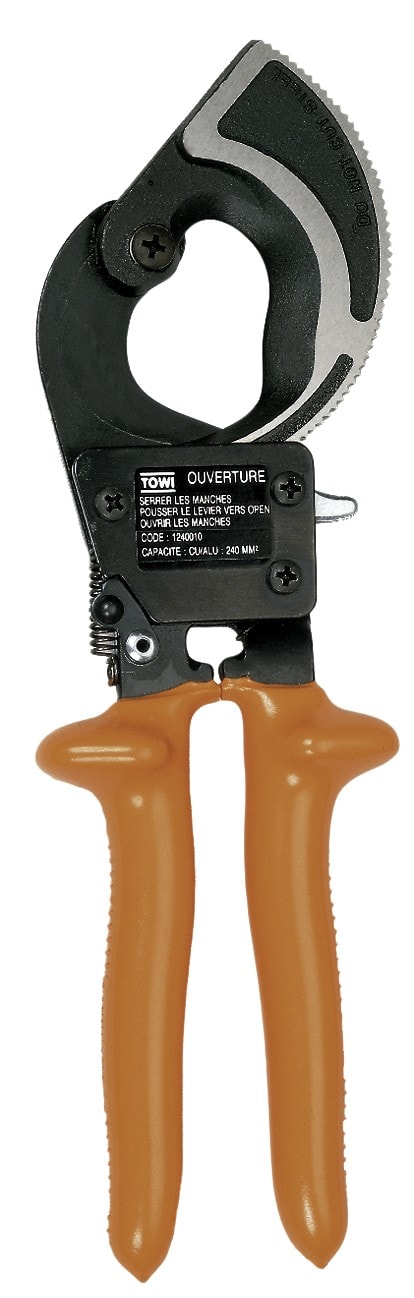 AGI Robur - Coupe-câbles cuivre a cliquet une main capacité 240mm², isolé 1000V
