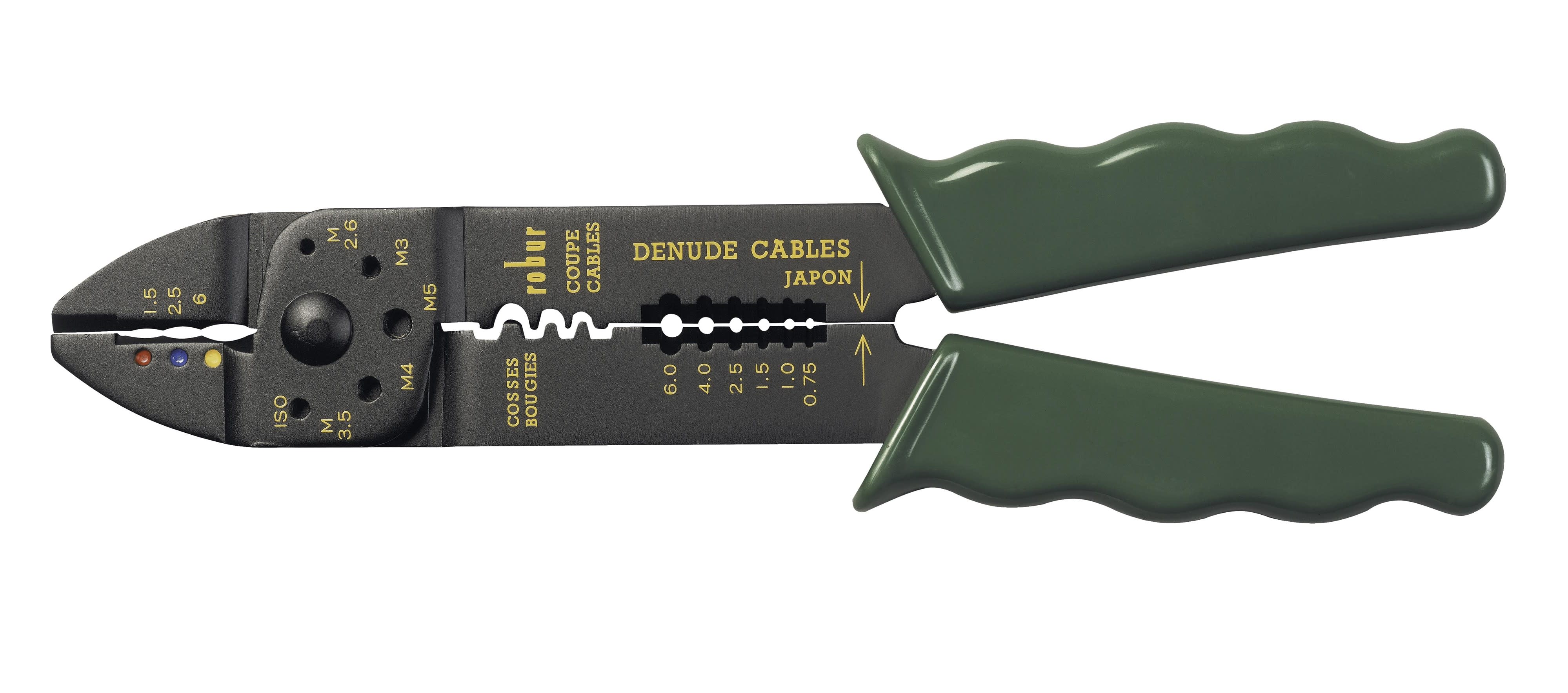 AGI Robur - Pince à sertir pour cosses isolées et nues capacité 1,5 à 6,0 mm²