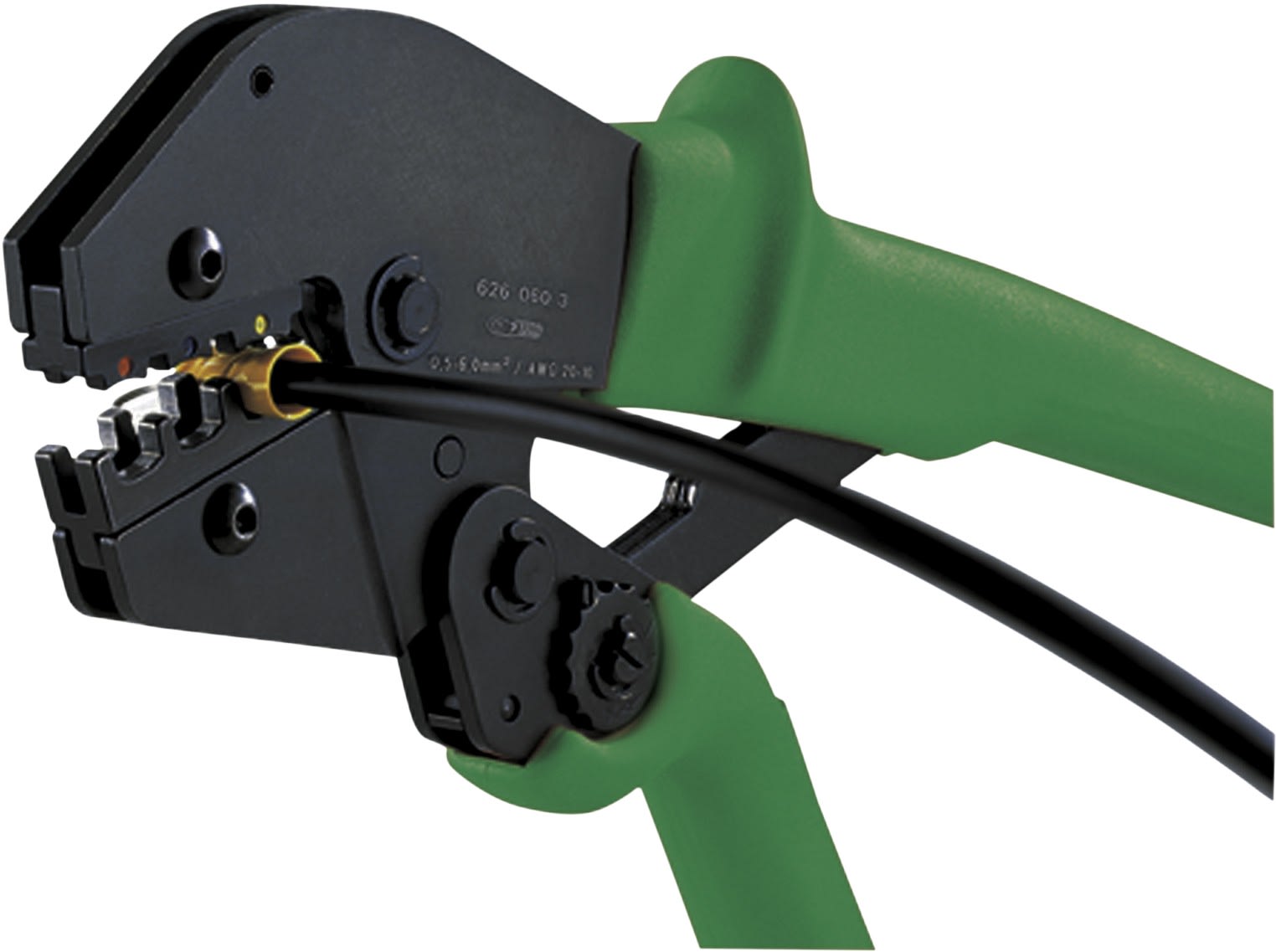 AGI Robur - Pince à sertir à cliquet pour cosses isolées capacité 0,5 à 6,0 mm²