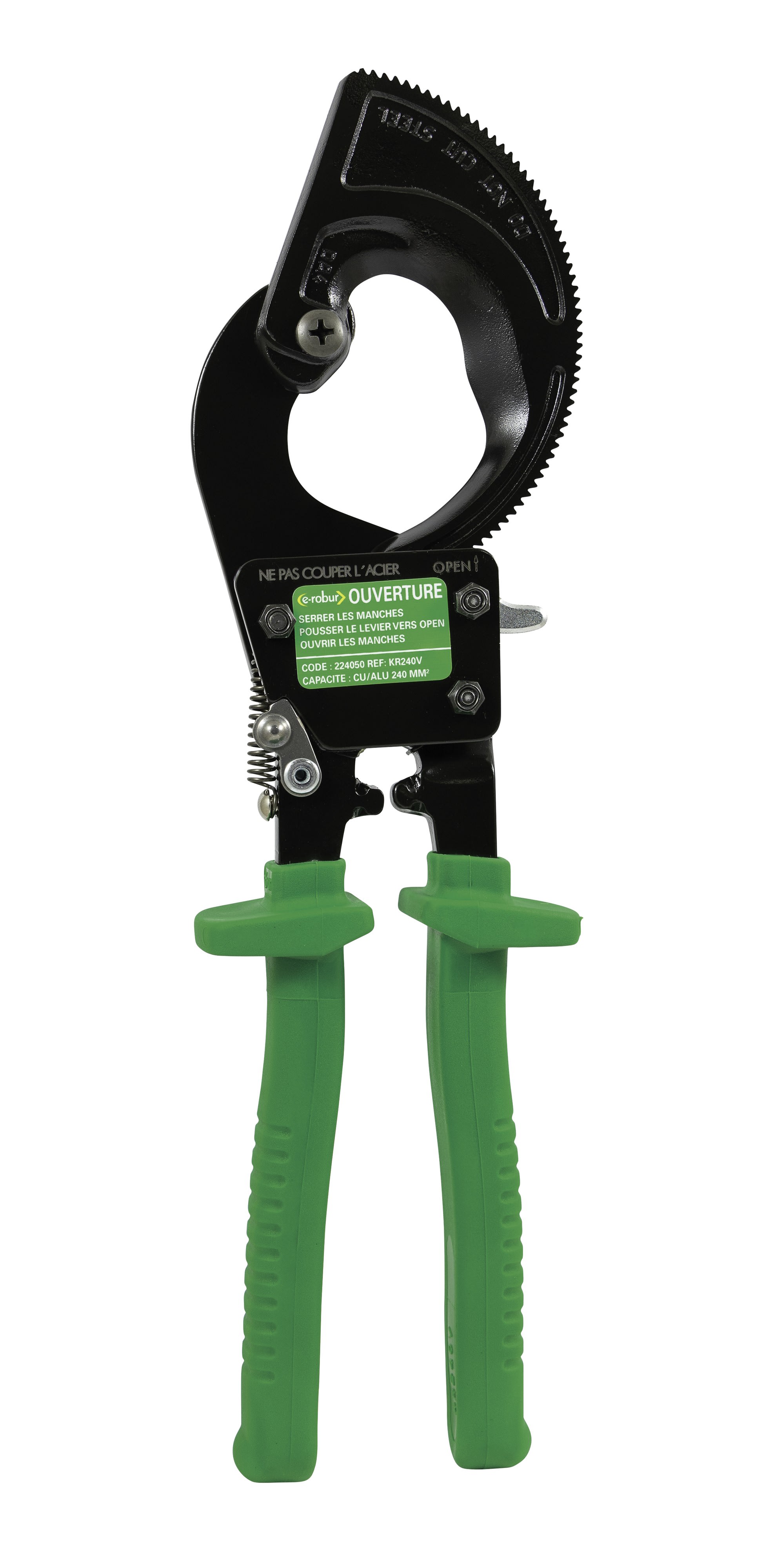 AGI Robur - Coupe-câbles cuivre a cliquet une main capacité 240mm², isolé 1000V
