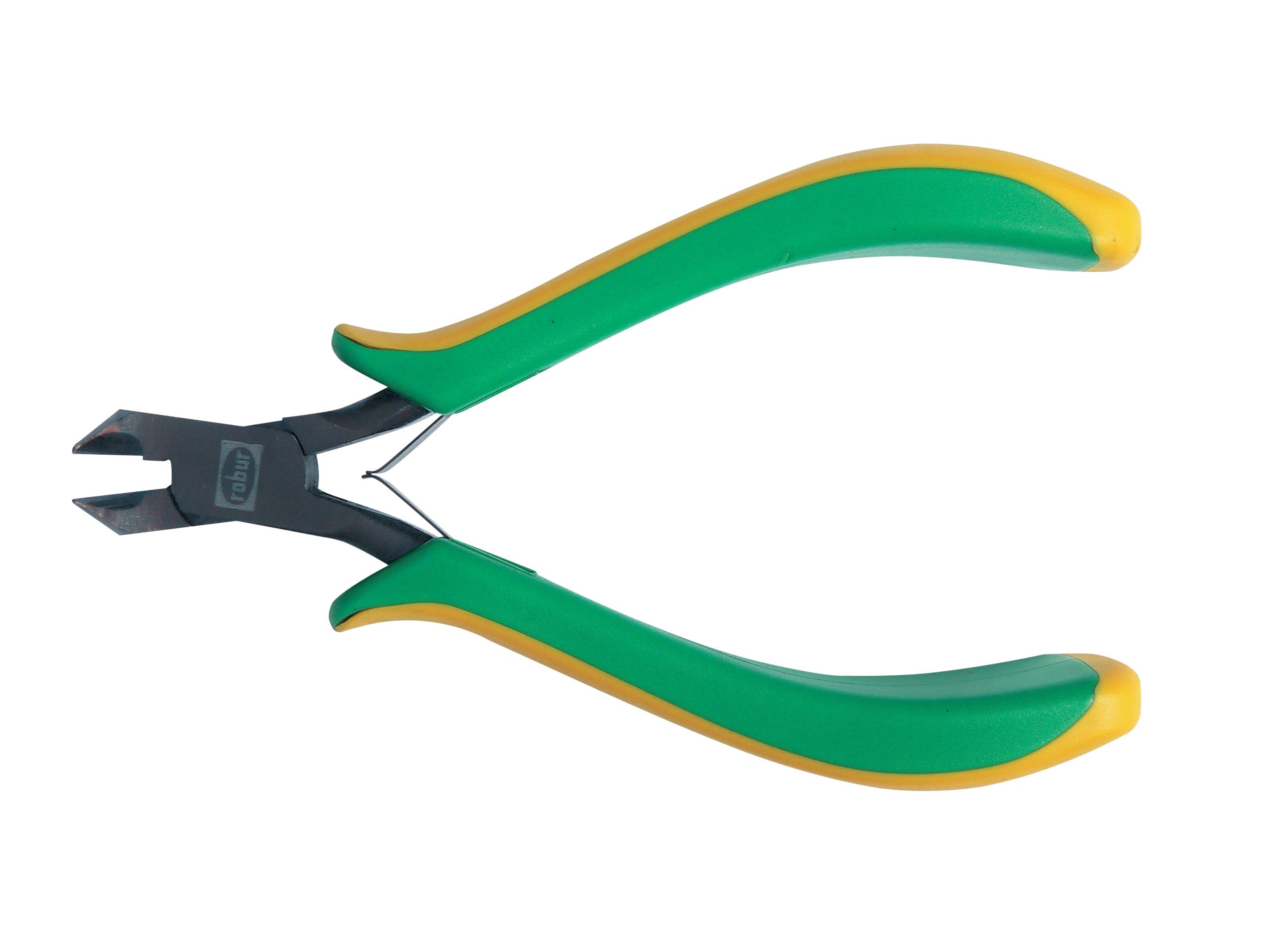 AGI Robur - Pince coupante en bout oblique long 115mm, entrepassée, manches bimatière.