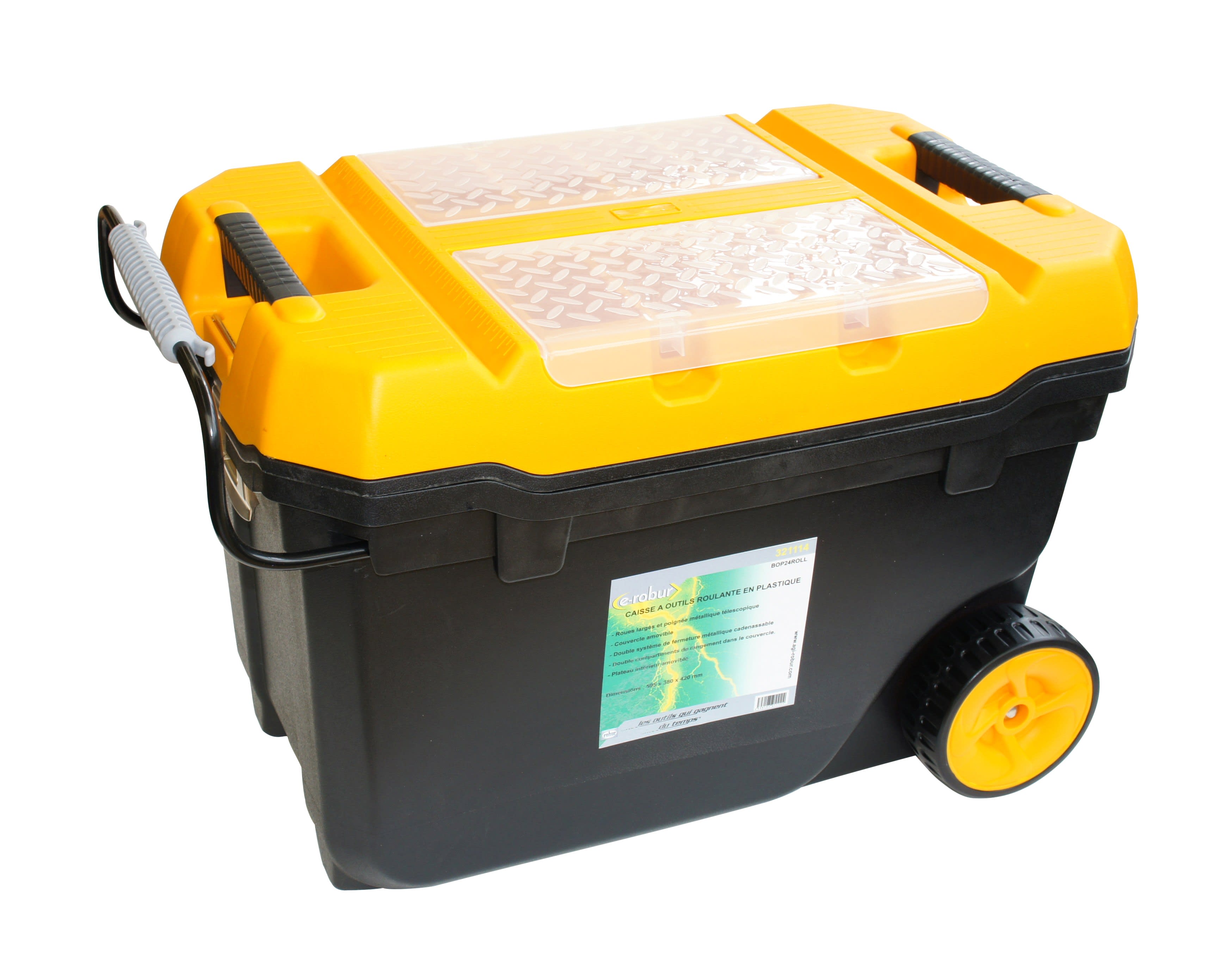 AGI Robur - Caisse à outils avec roues 595 x 380 x 420mm