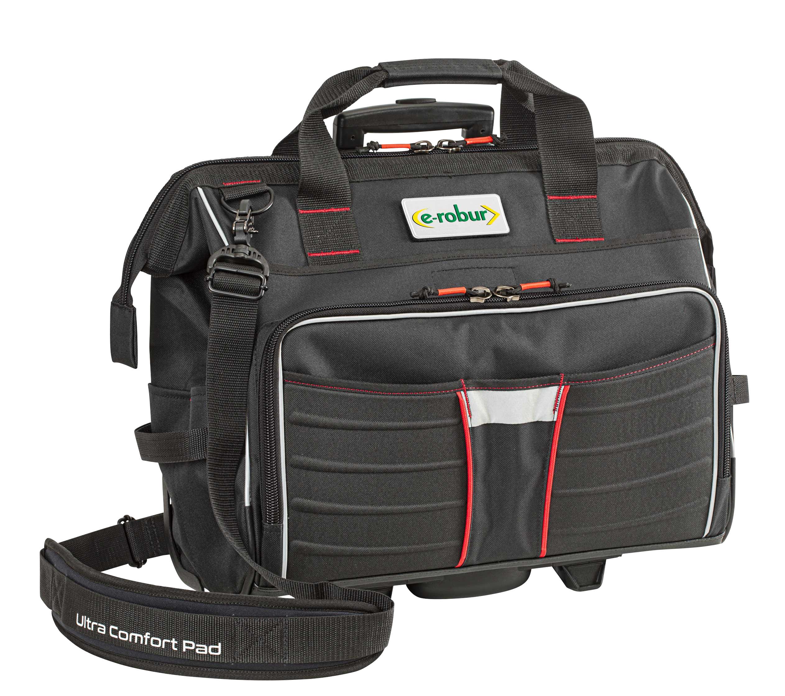 AGI Robur - Sac roulant en toile 450x210x380 mm, poignée télescopique