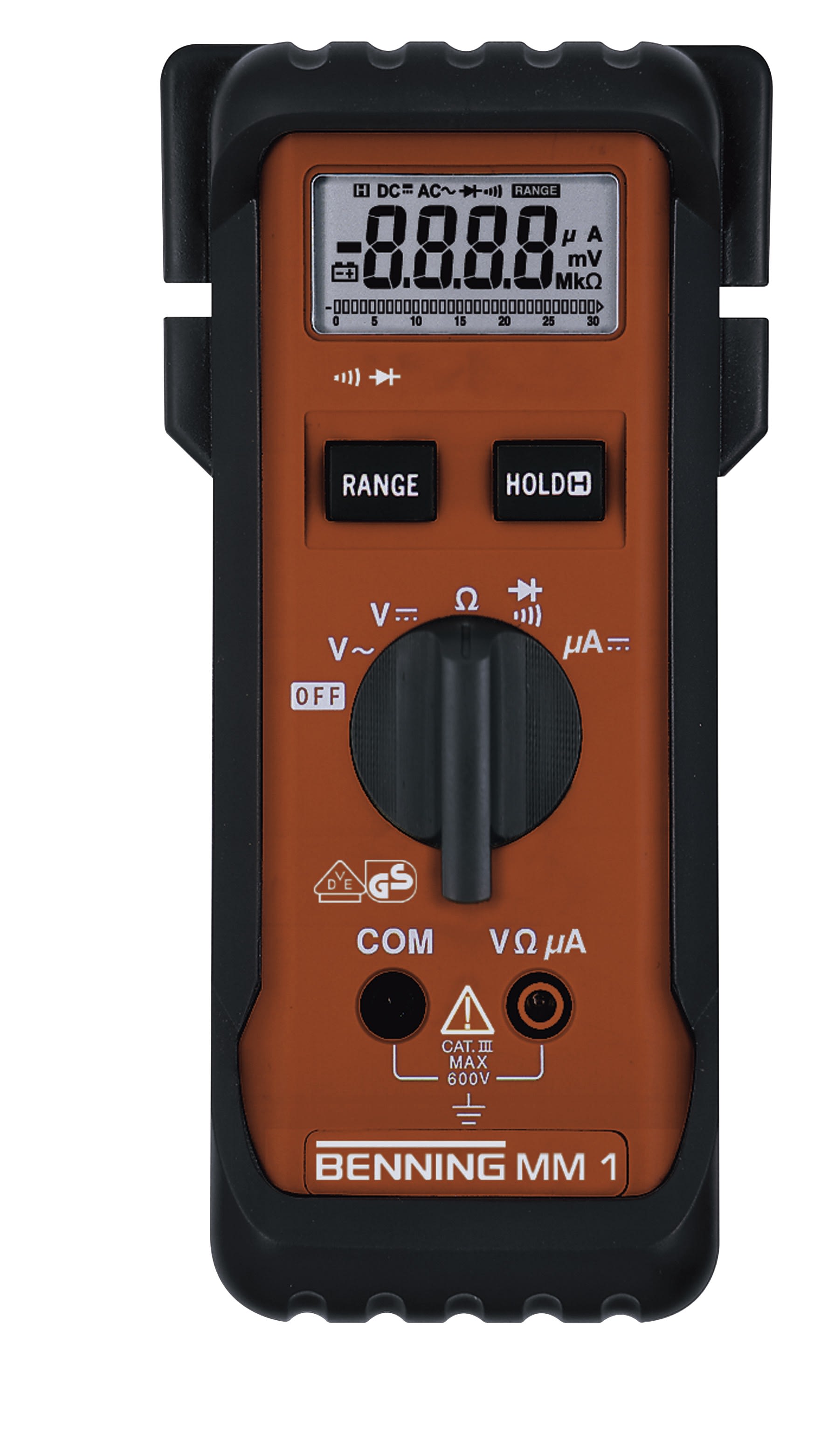 AGI Robur - Multimètre CAT III 600V, 0,1mV-600V AC, 0,1muA-3,2mA DC