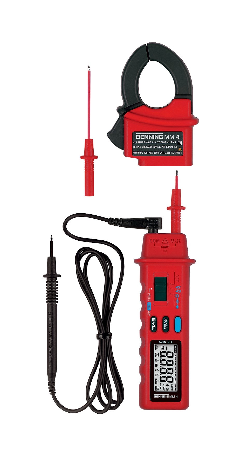 AGI Robur - Multimètre CAT III 300V, 0,1mV-600V AC, 0,1muA-300A AC