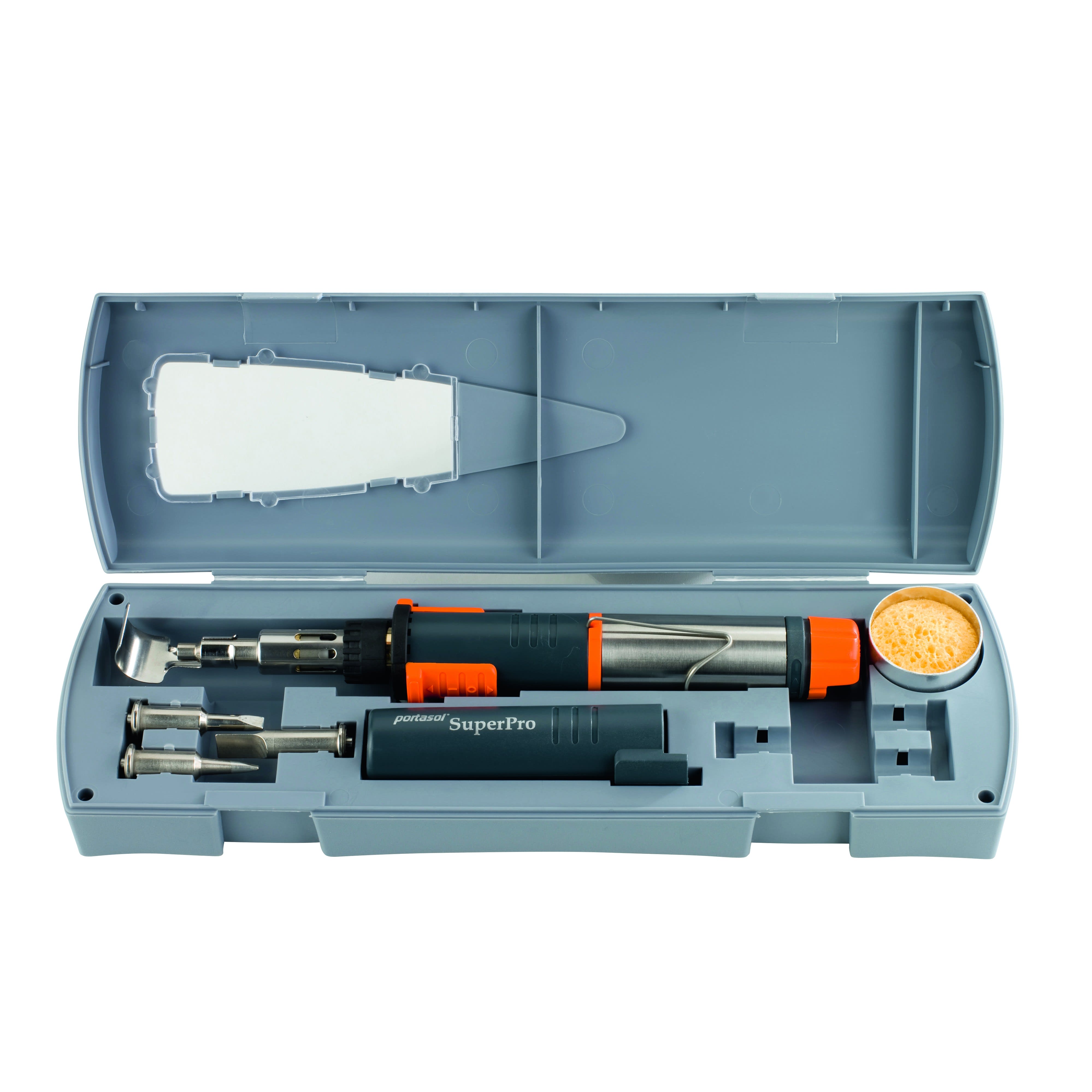AGI Robur - Coffret fer à souder à gaz en coffret, 25-130W, avec pannes, support et éponge