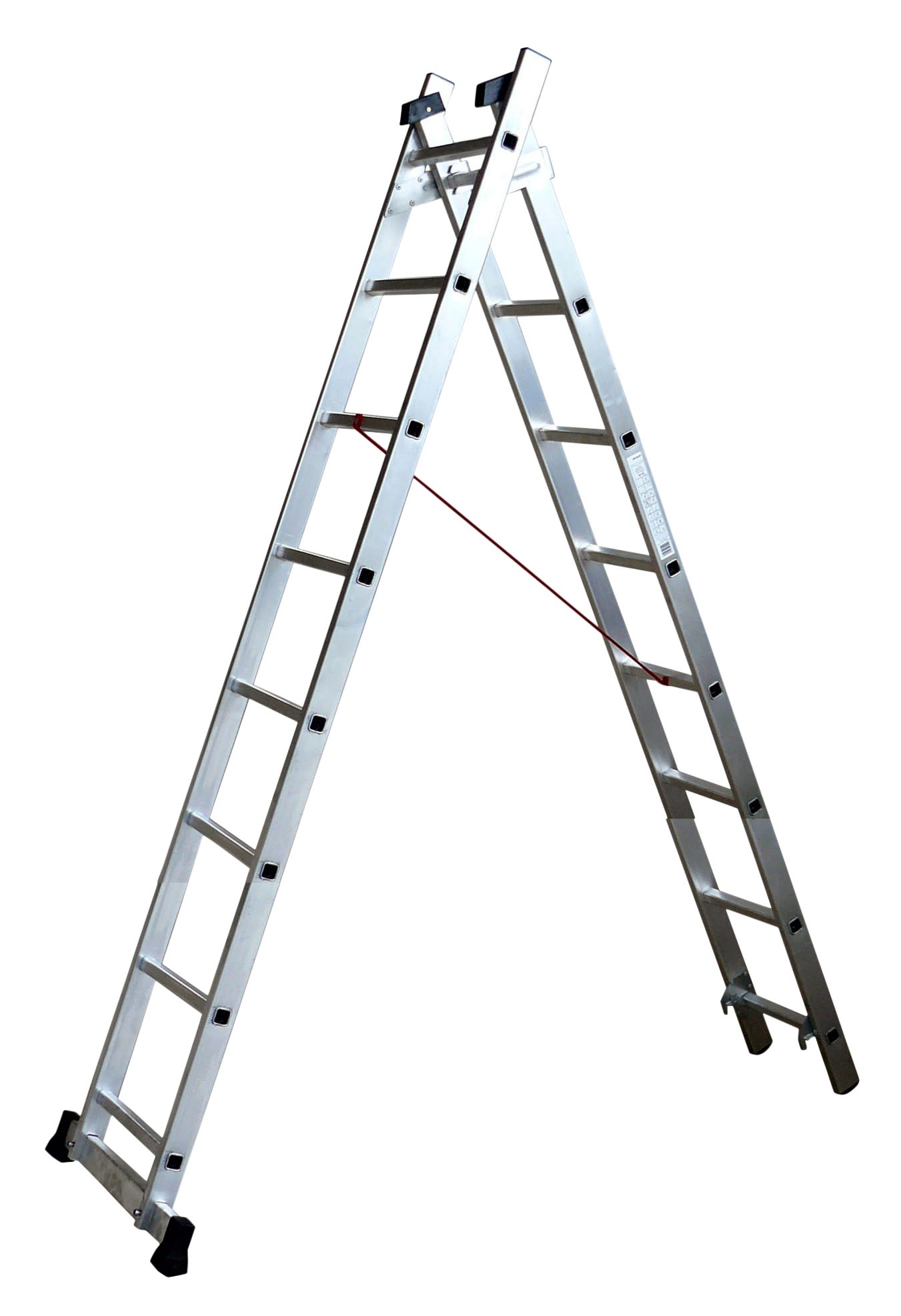 AGI Robur - Echelle aluminium deux-plans utilisable en coulisse, hauteur 2,35-3,85m