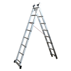 AGI Robur - Echelle aluminium deux-plans utilisable en coulisse, hauteur 2,35-3,85m