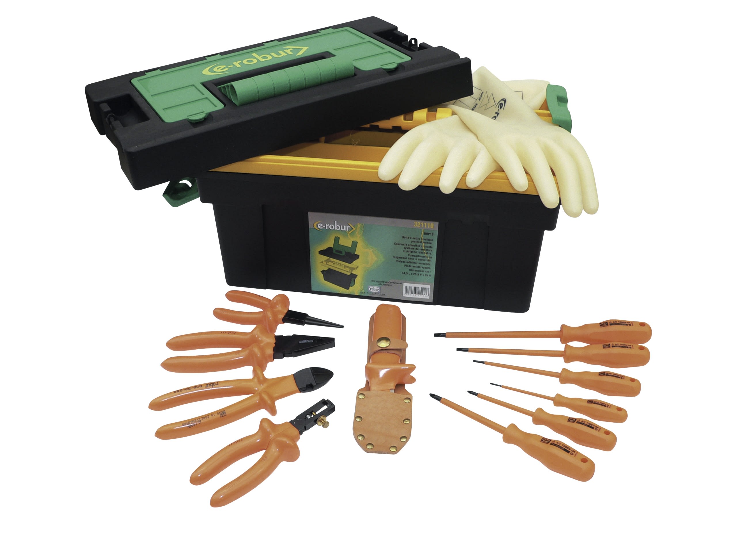 AGI Robur - Composition 12 outils isolés en caisse plastique