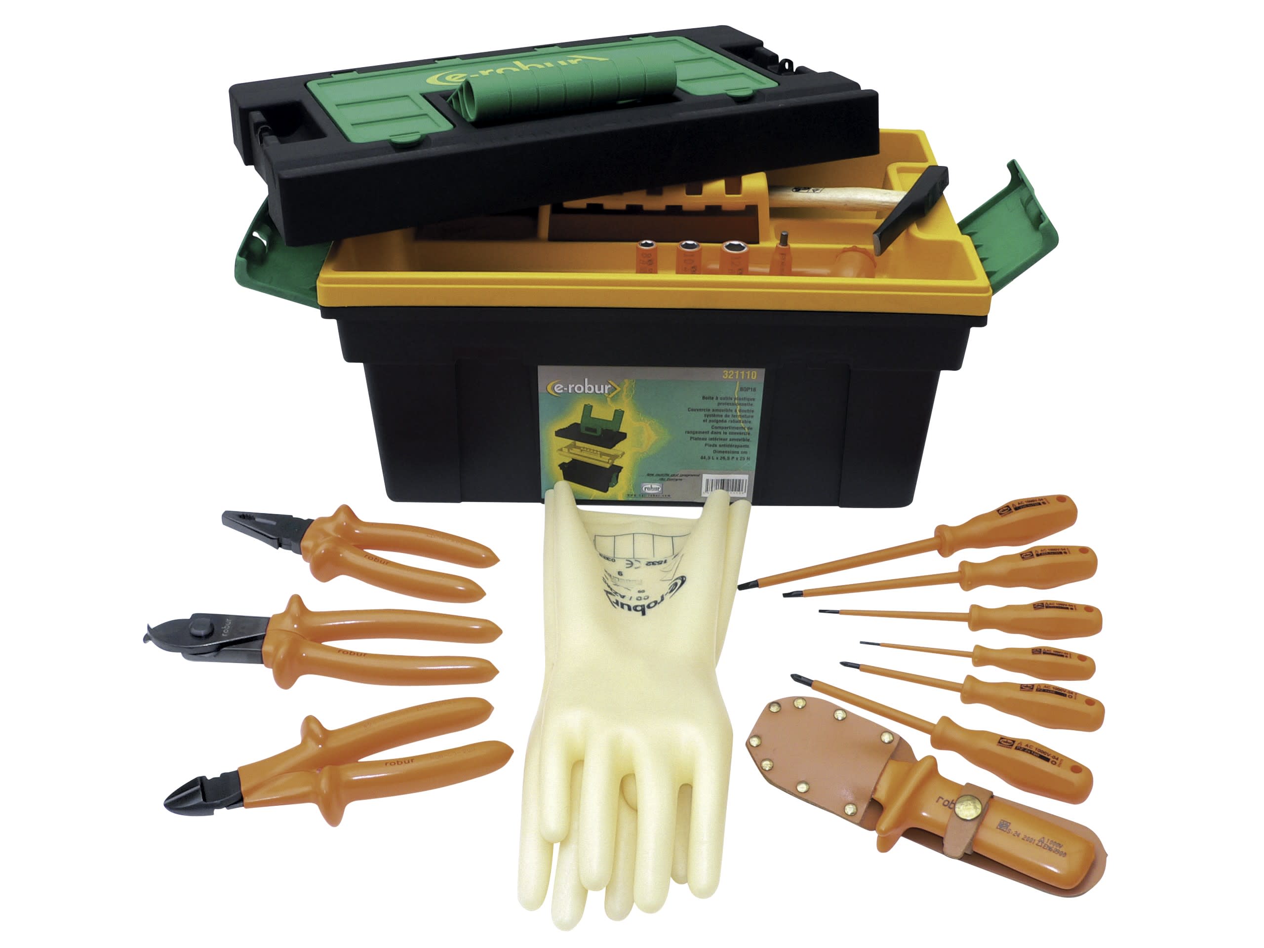 AGI Robur - Composition 13 outils en caisse plastique.