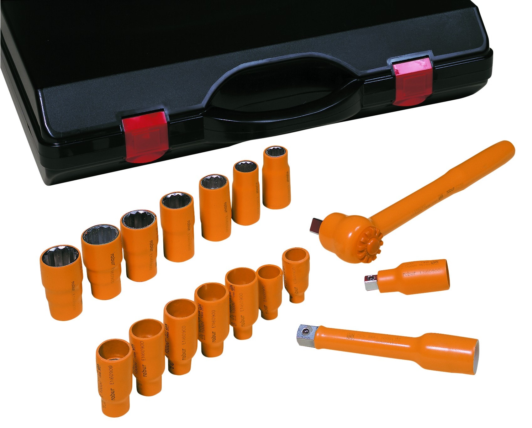 AGI Robur - Composition de douilles avec clé à cliquet, isolée 1000V