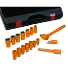 AGI Robur - Composition de douilles avec clé à cliquet, isolée 1000V