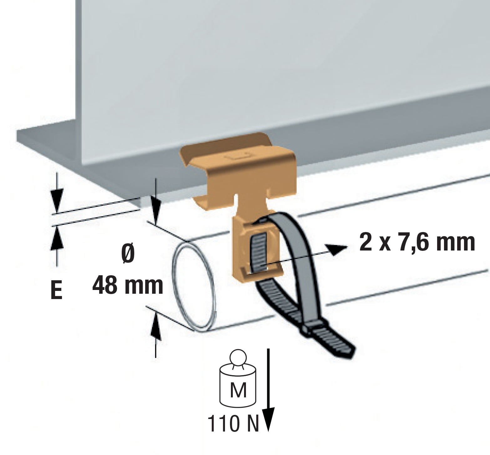 AGI Robur - Attache bord de tôle, capacité plat de 5-13 mm, pour colliers 7mm. 25 pièces.