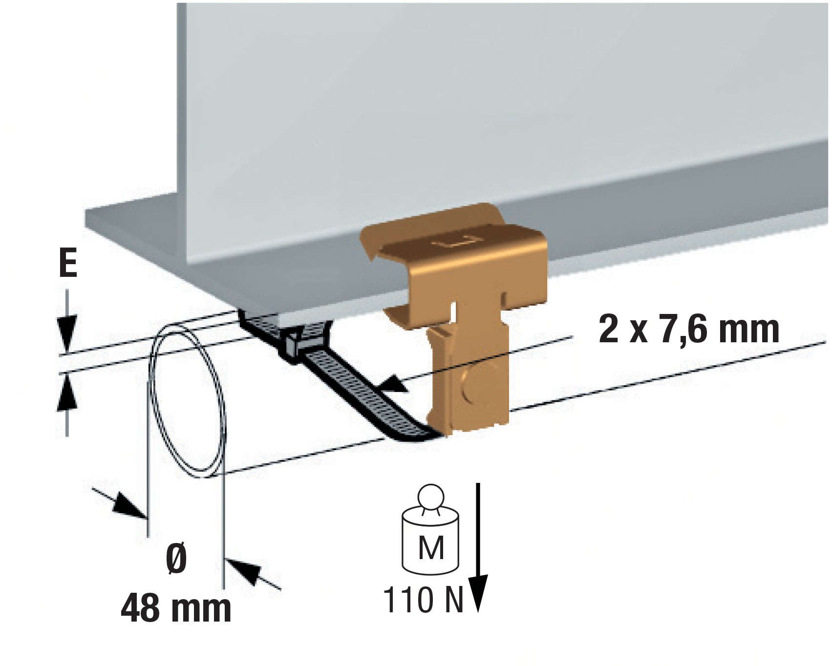 AGI Robur - Attache pour plat 8 - 14 et collier 2 x 8mm
