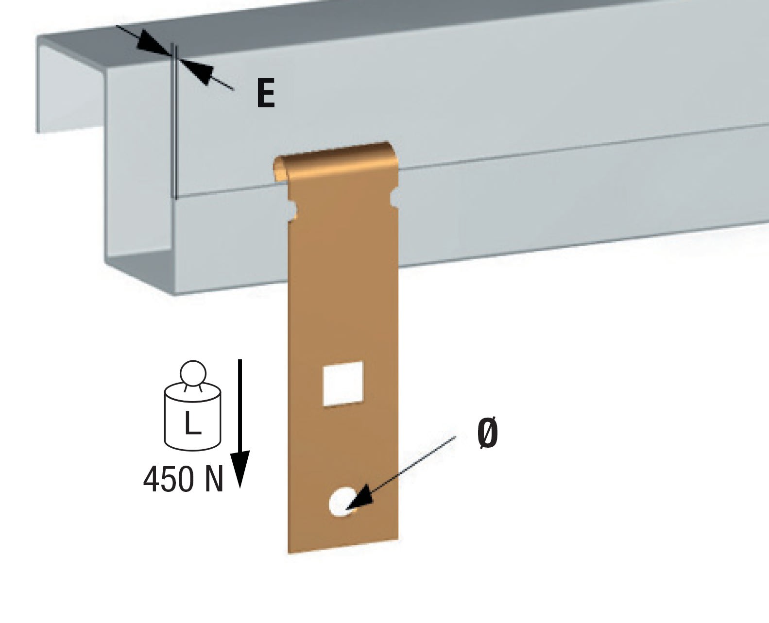 AGI Robur - Attache sur plat vertical 4-10mm, perçage 6mm.