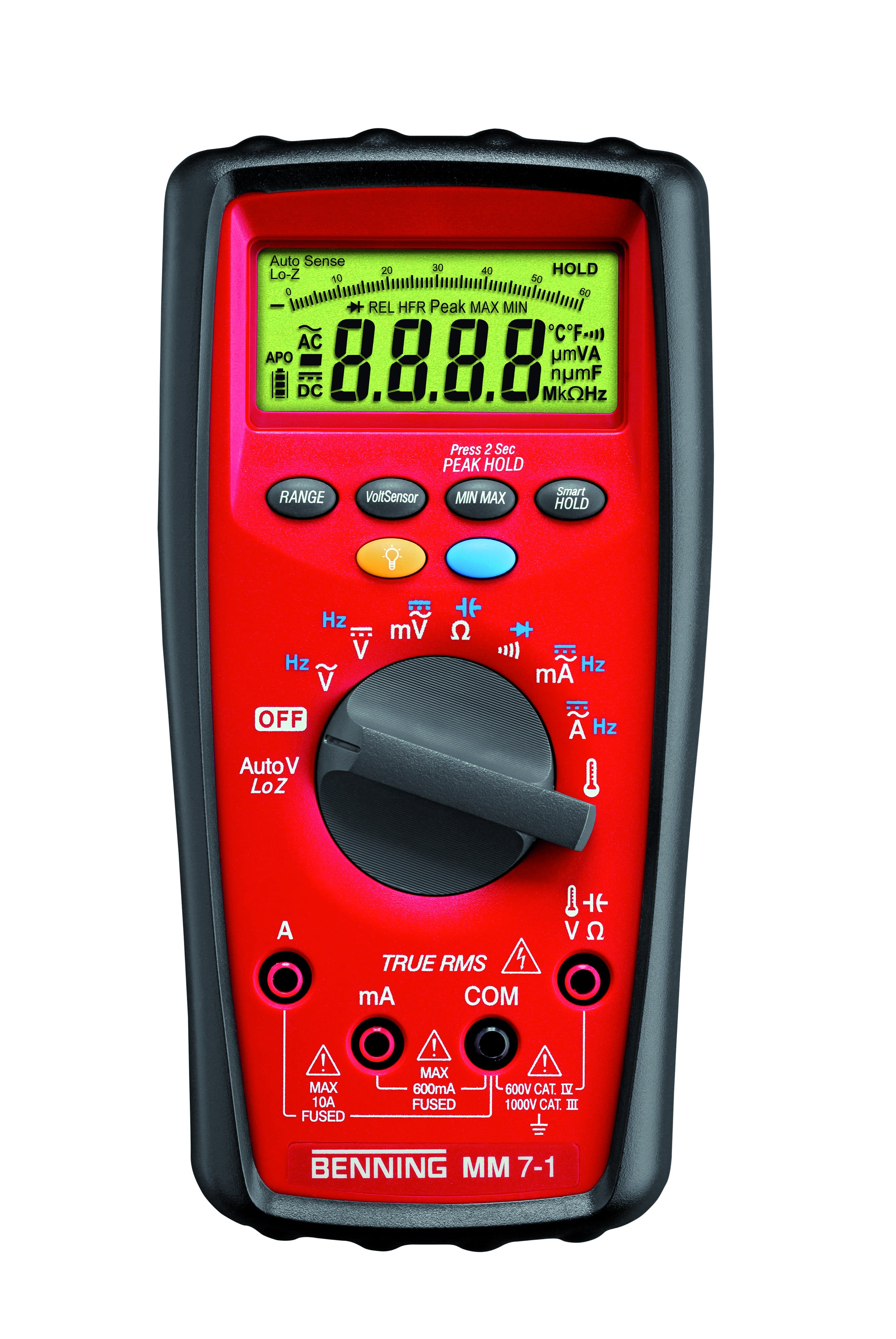 AGI Robur - Multimètre CAT IV 600V, 0,1mV-1000V AC, 0,1muA-10A AC