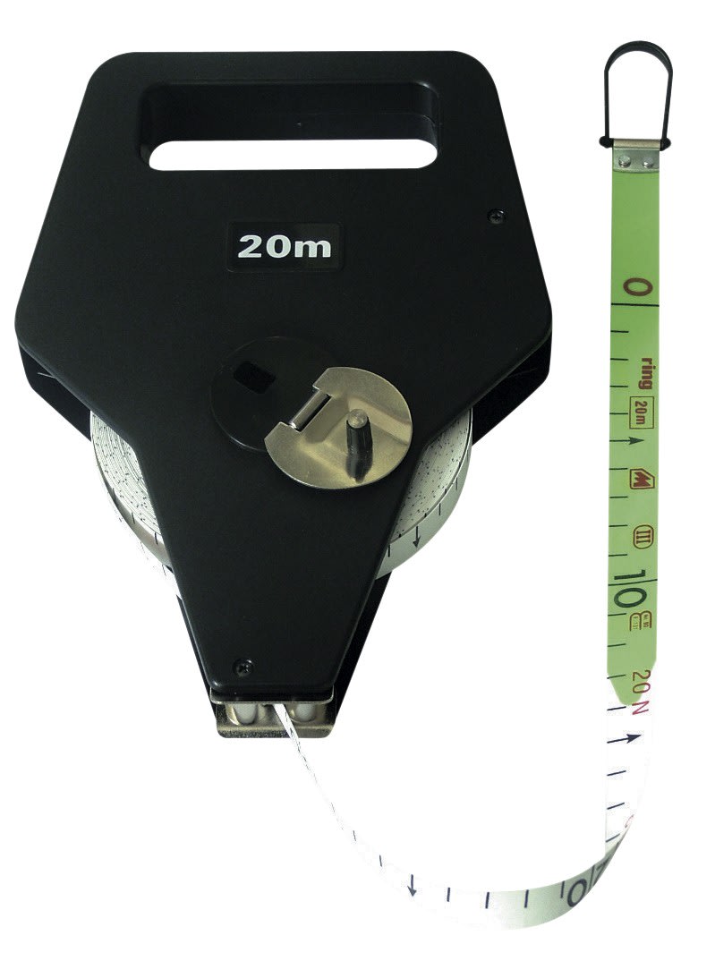 AGI Robur - Double décamètre fibre de verre largeur 16mm, boîtier ABS, manivelle métal