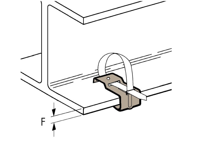 AGI Robur - Attache bord de tôle pour plat 10-18 mm et collier 6-9 mm. 25 pièces