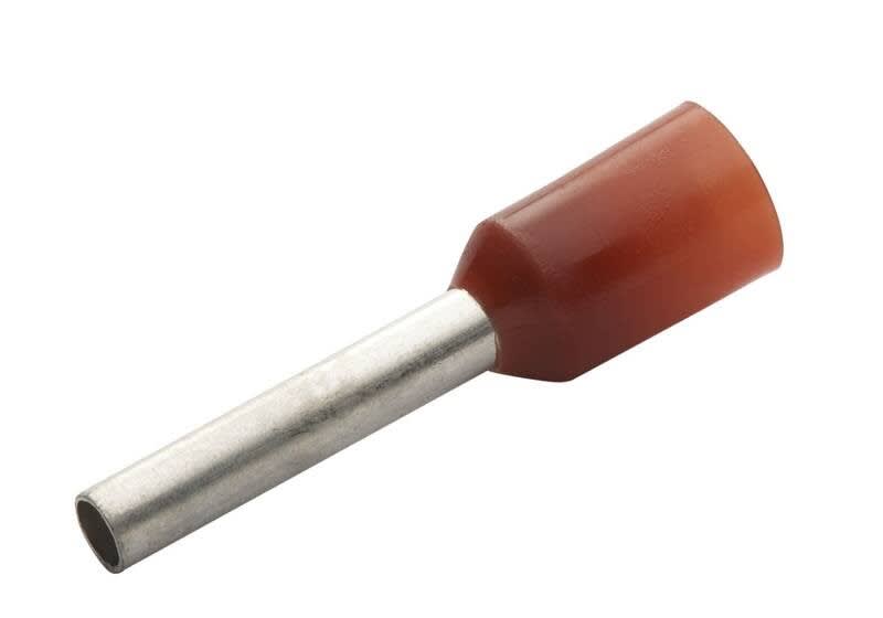 TradeForce - Embout de cablage simple rouge 1,0mm2, sachet de 100 unités