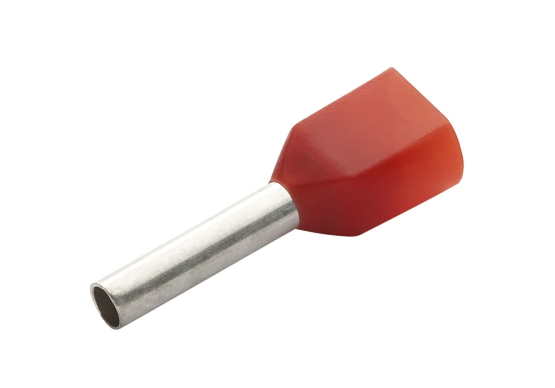 TradeForce - Embout de cablage double rouge 1,0mm2, sachet de 100 unités