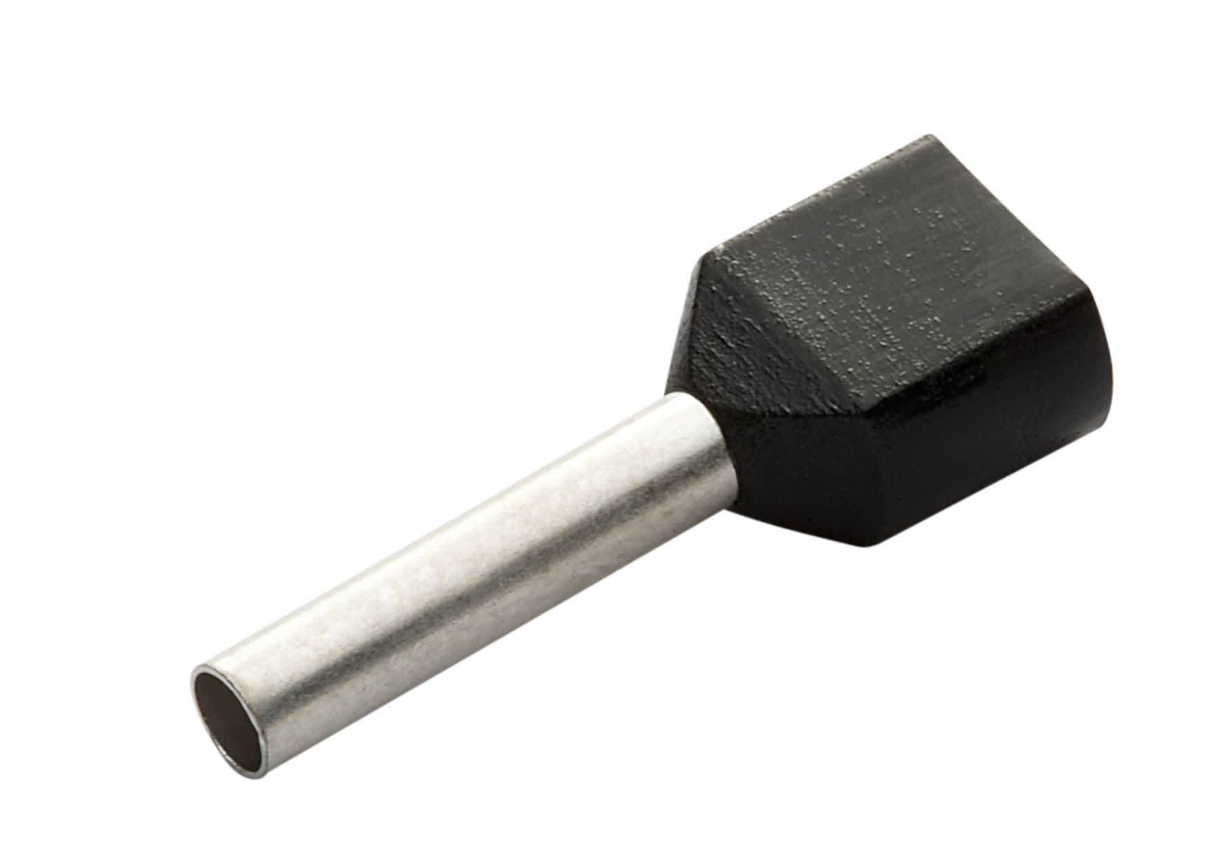 TradeForce - Embout de cablage double noir 1,5mm2, sachet de 100 unités