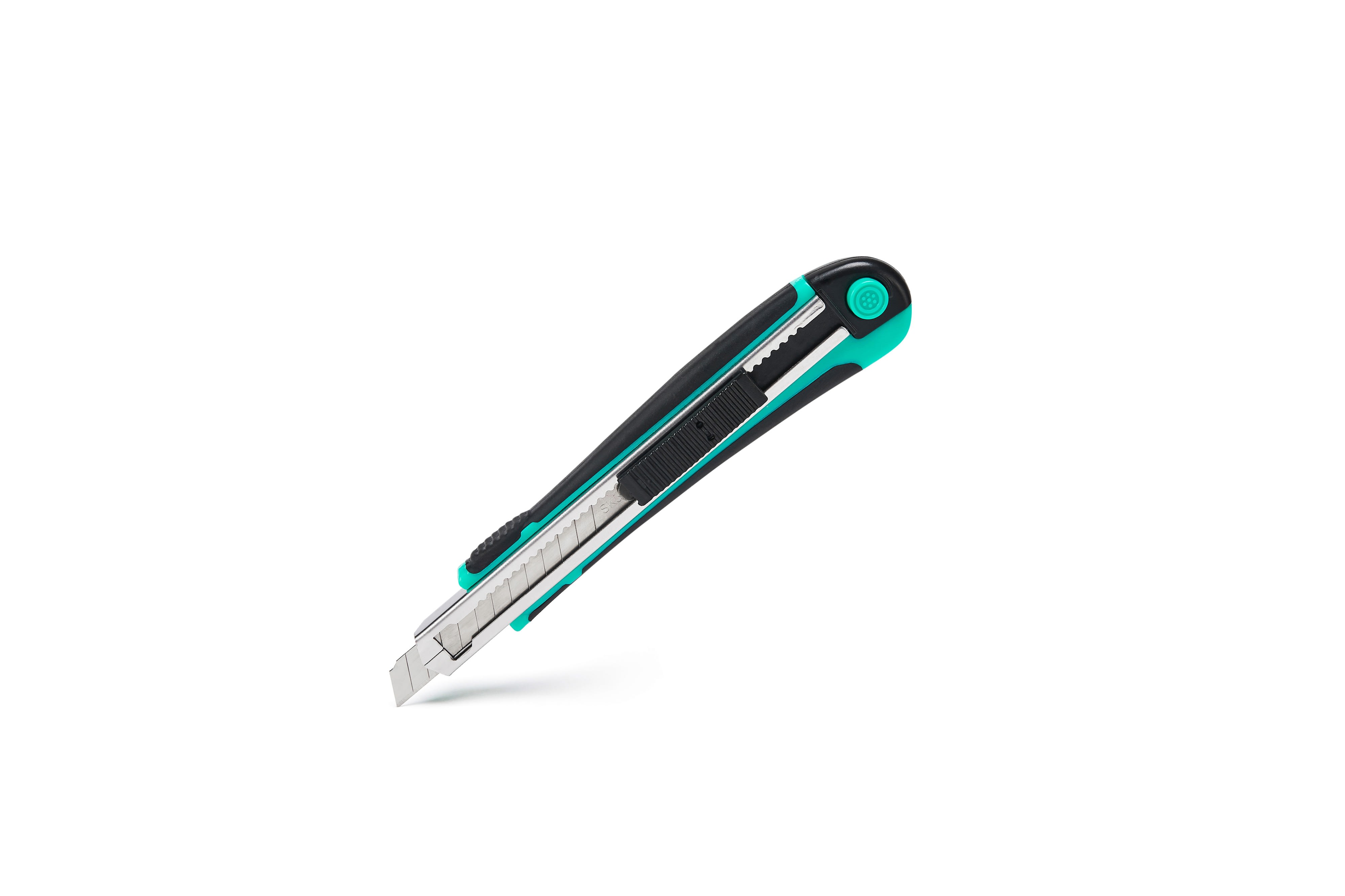 TradeForce - Cutter universel PRO 9mm. Acier inoxydable avec reservoir 3 lames integre.