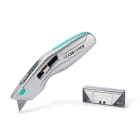 TradeForce - Cutter de securite a lame retractable ou sortie fixe. Reservoir 3 lames rapide