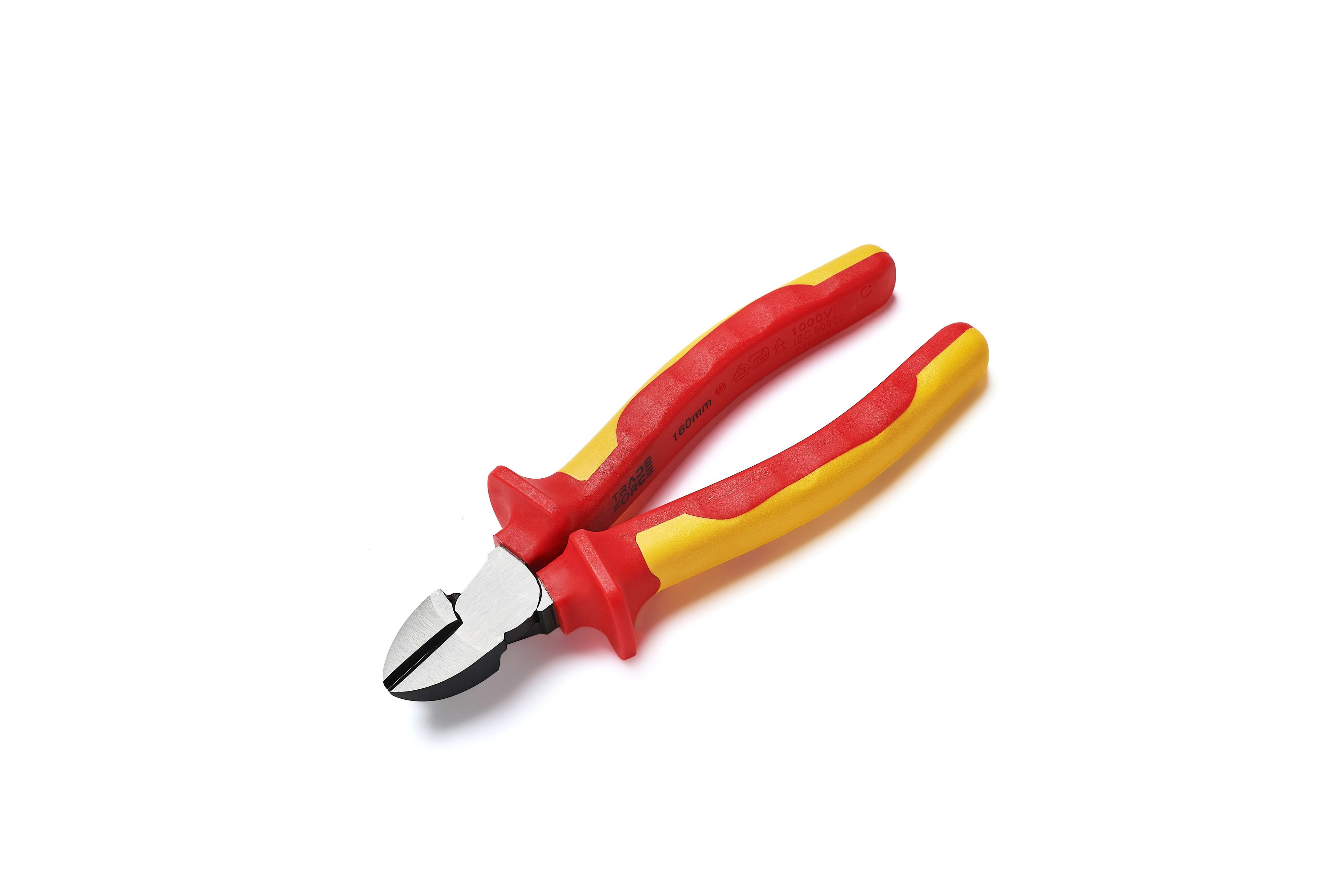 TradeForce - Pince coupante diagonale isolee 1000V Longueur 160mm. Manche bi-matiere.